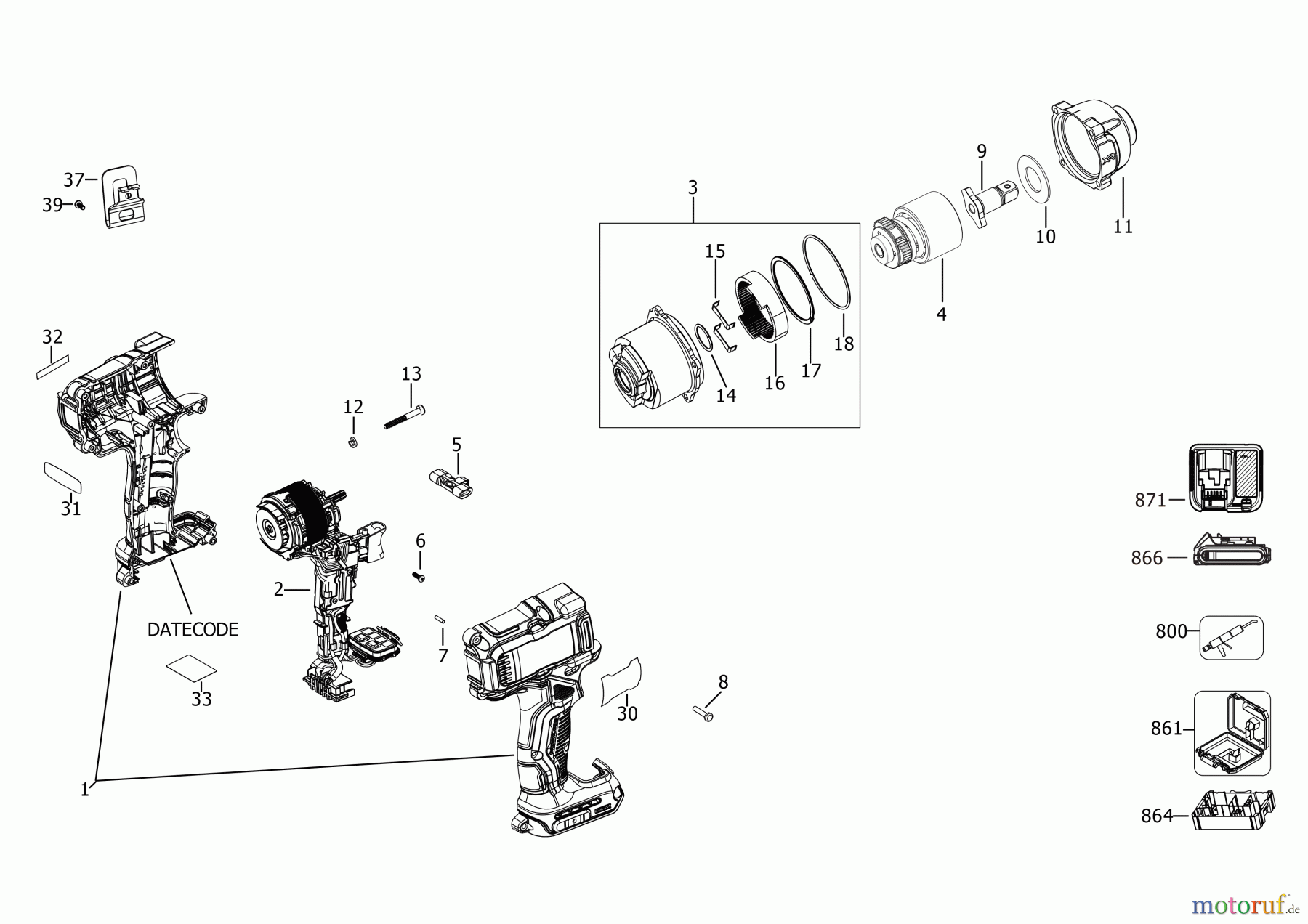  DEWALT Akku Schrauber SCHLAGSCHRAUBENSCHL. DCF892M2T Seite 1