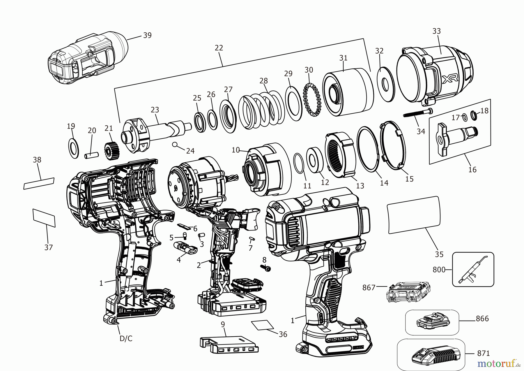  DEWALT Akku Schrauber SCHLAGSCHRAUBENSCHL. DCF900P2G Seite 1