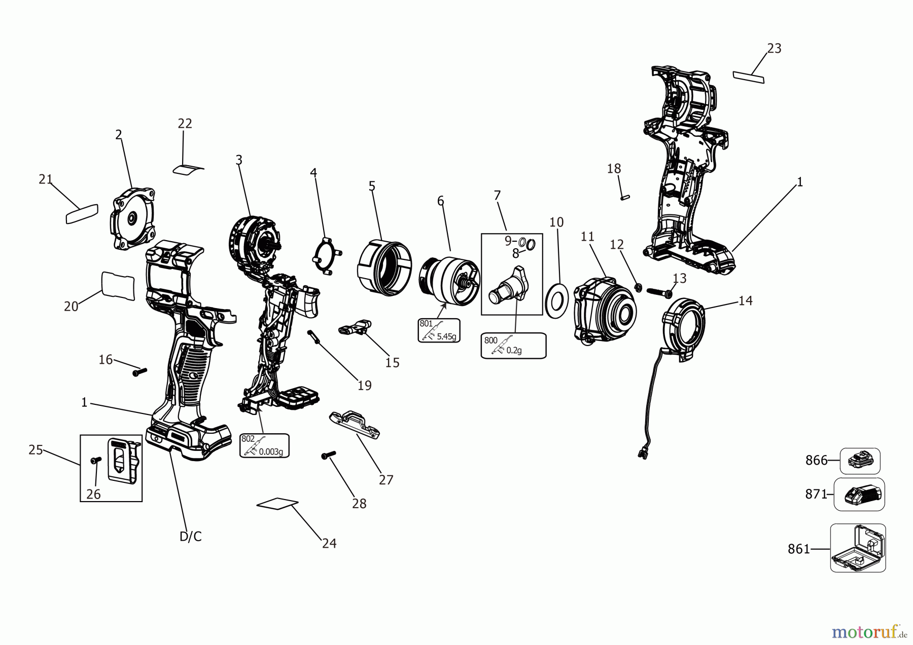 DEWALT Akku Schrauber AKKU DREHMOMENTSCHLÜSSEL DCF921P1 Seite 1