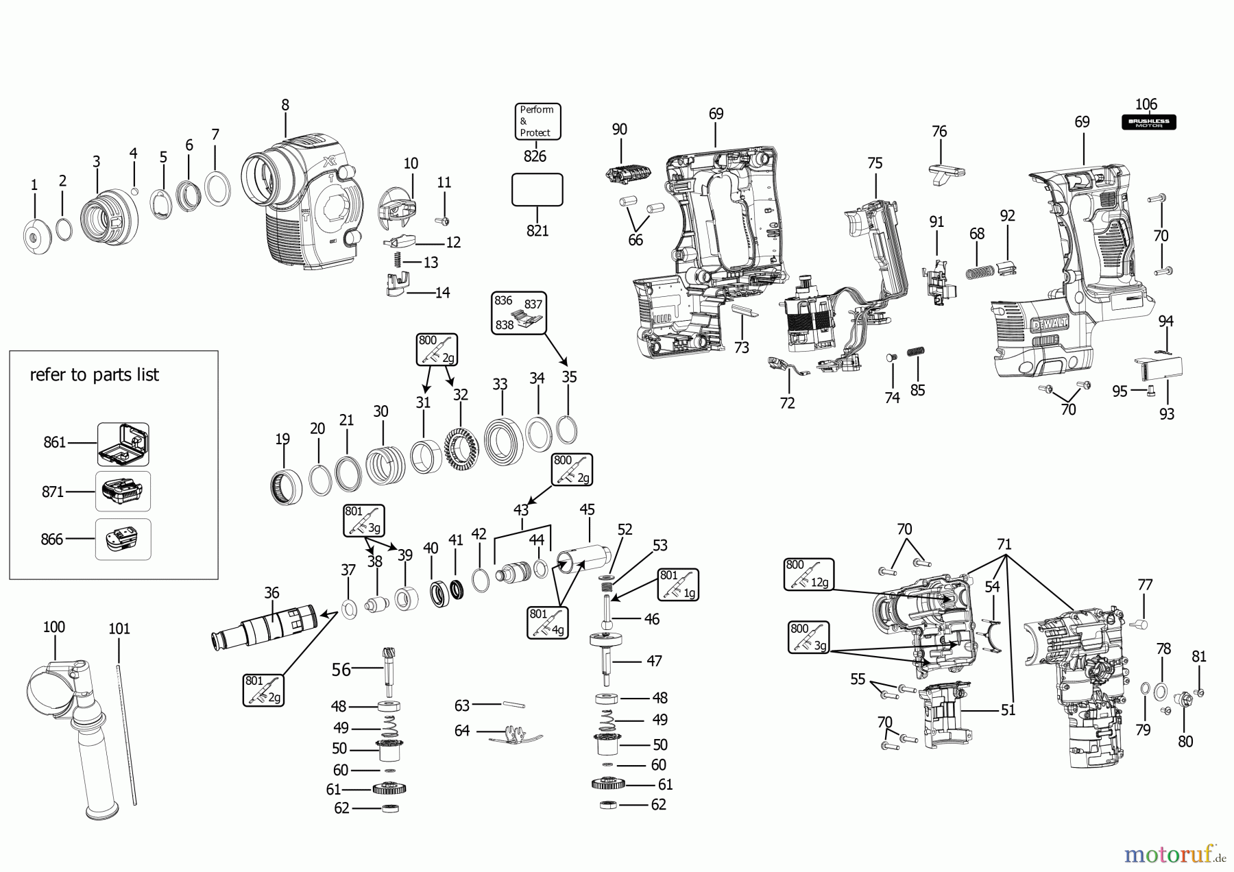  DEWALT Bohrhämmer Bohrhämmer SDS-PLUS DREHHAMMER DCH273P1T Seite 1