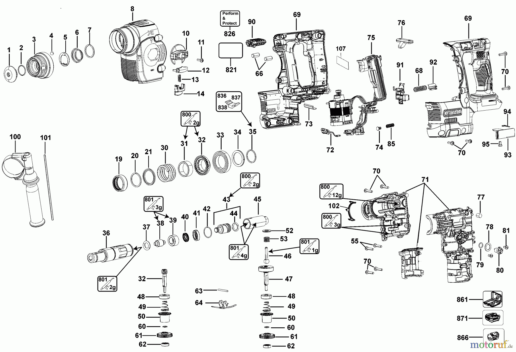  DEWALT Bohrhämmer Bohrhämmer SDS-PLUS DREHHAMMER DCH273H1 Seite 1