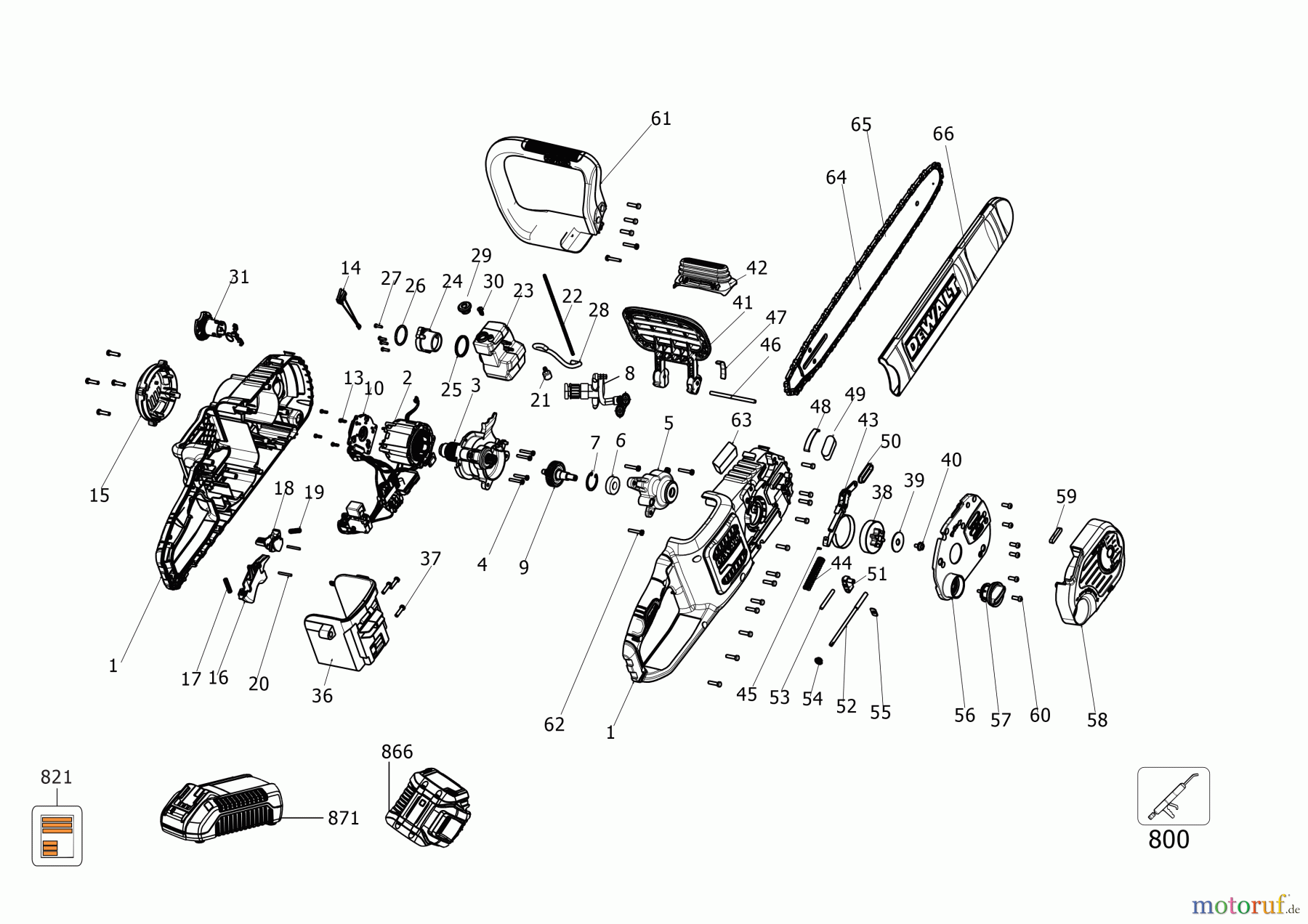 DEWALT Gartengeräte KETTENSÄGE DCM575X2 Seite 1