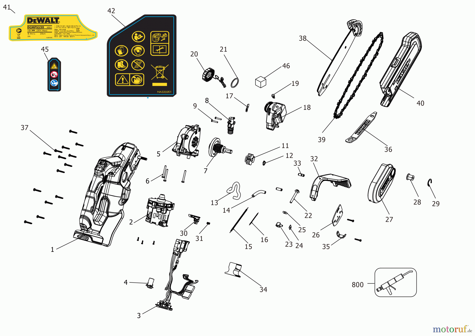 DEWALT Gartengeräte BAUMSCHERE DCMPS520N Seite 1