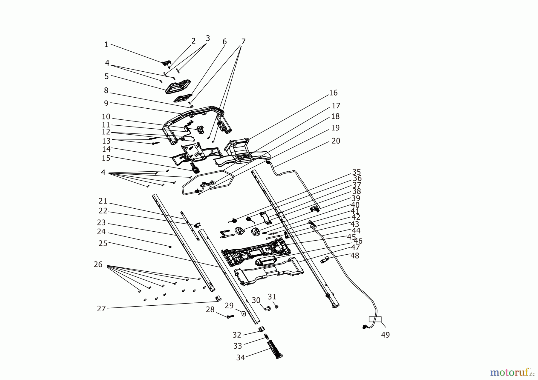 DEWALT Gartengeräte AKKU-RASEMMÄHER DCMWP500N Seite 1