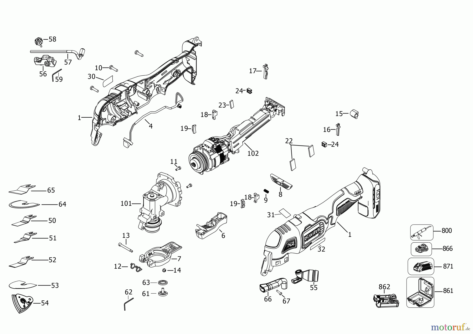 DEWALT SCHNURLOS-SONSTIGES MULTITOOL DCS355D2 Seite 1