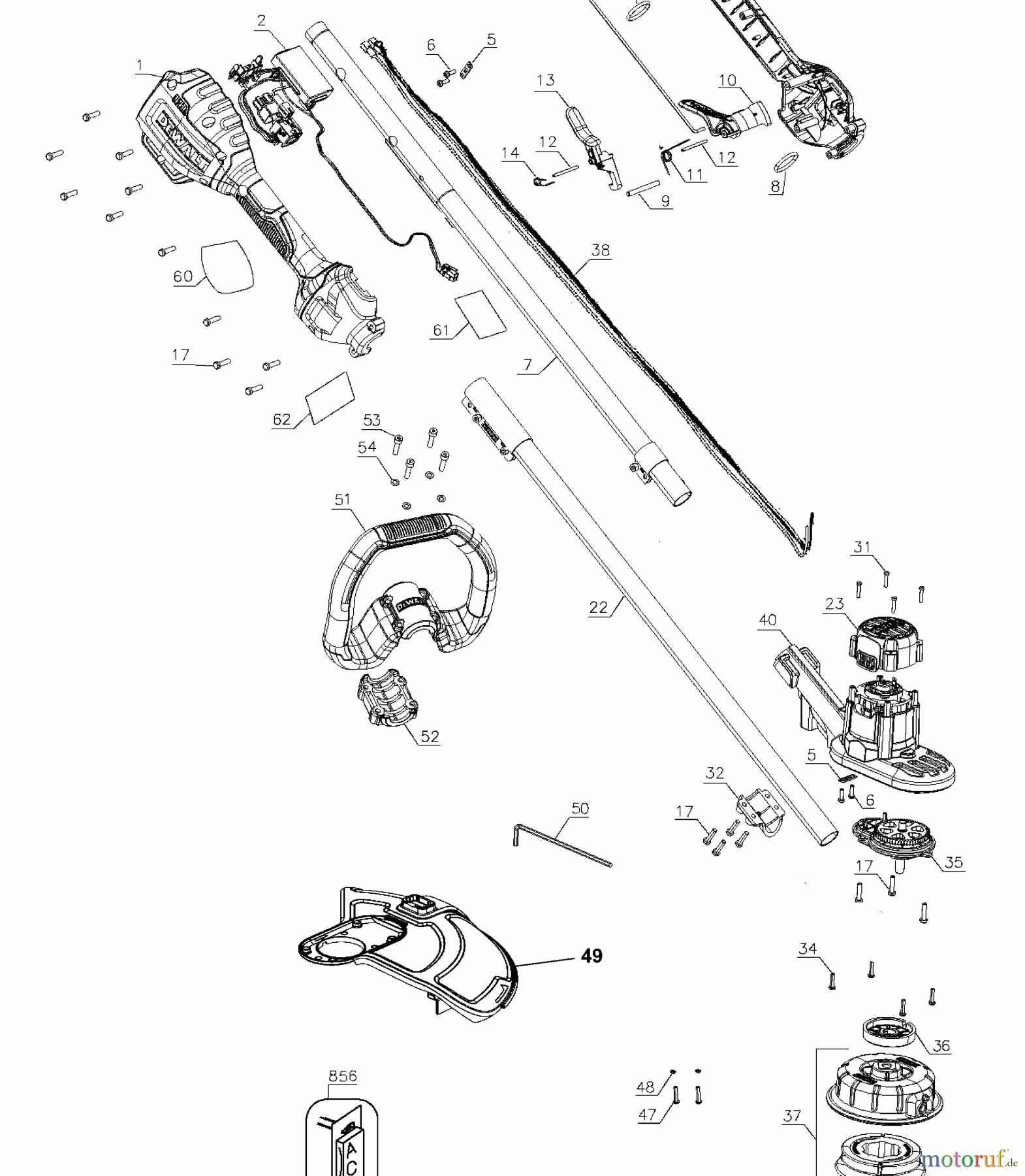  DEWALT Gartengeräte AKKU-RASENTRIMMER DCST925BE Seite 1
