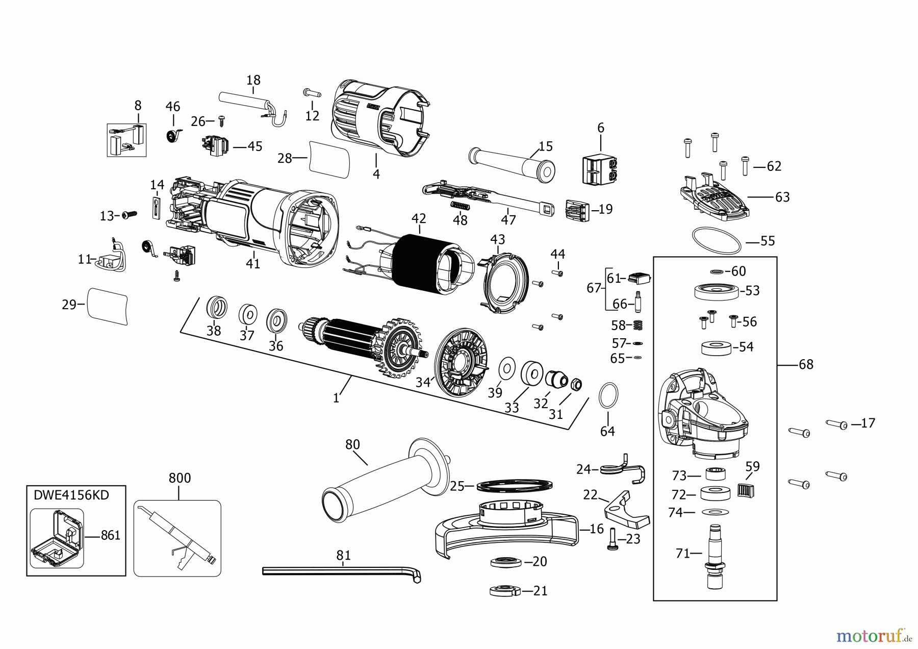  DEWALT METALLBEARBEITUNG WINKELSCHLEIFER 100-125MM KLEINER WINKELSCHLEIFER DWE4156KD Seite 1
