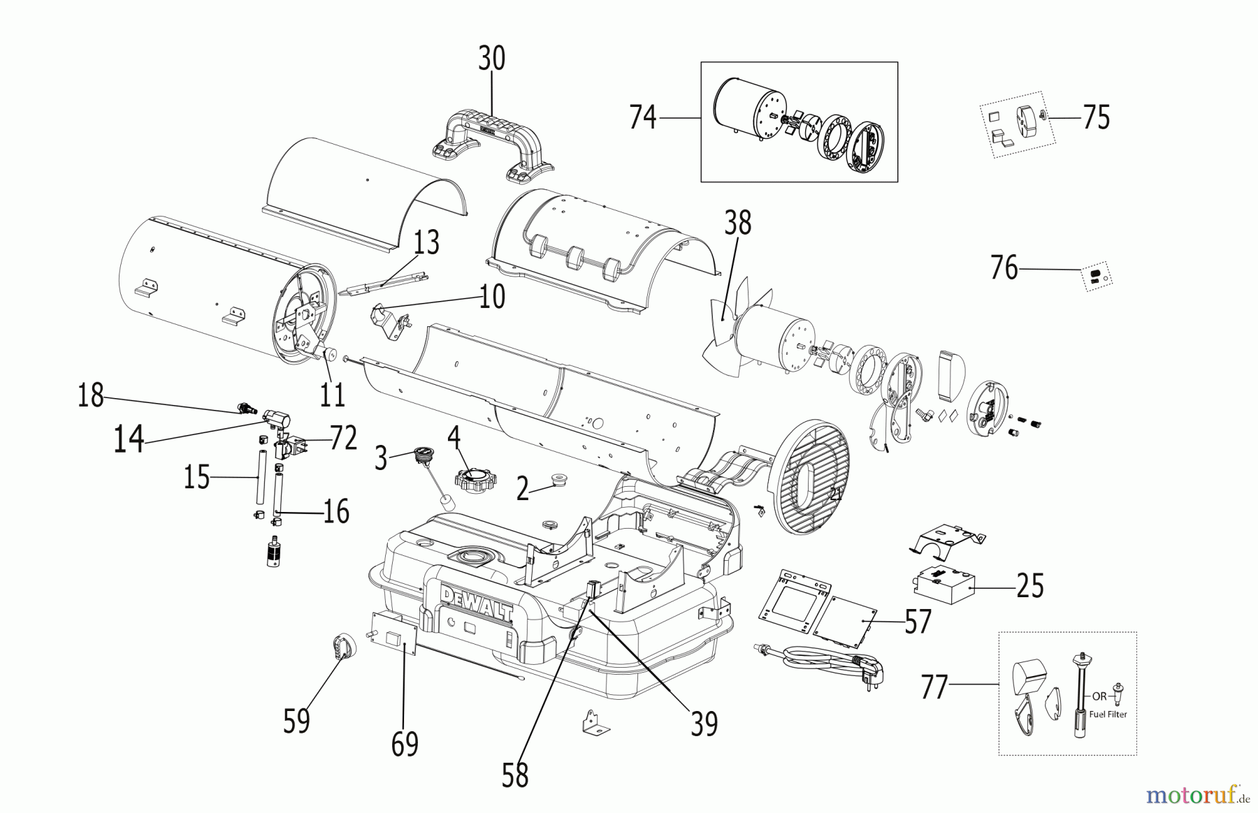 DEWALT Benzin Produkte HEIZUNG DXKH080E Seite 1