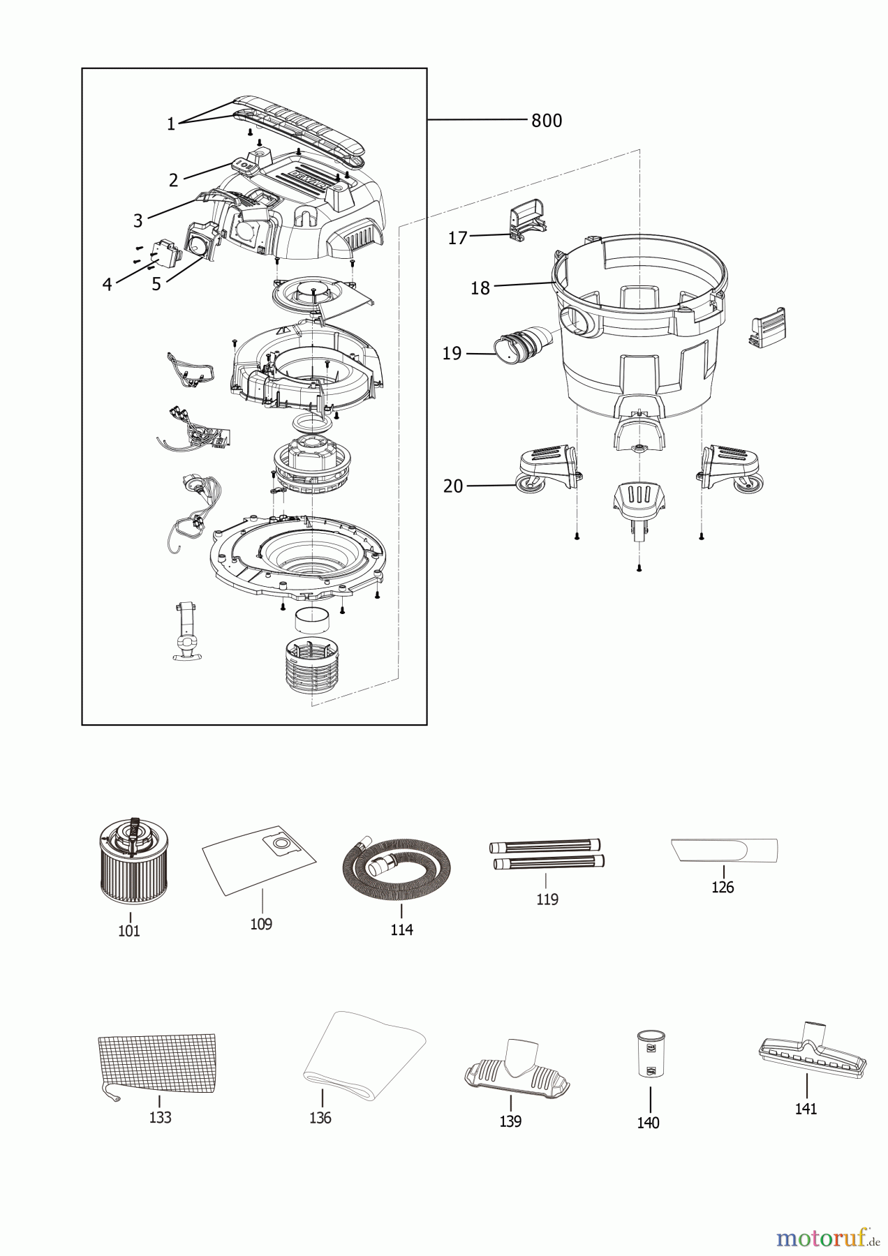  DEWALT VAKUUMEXTRAKTOREN NASSTROCKEN SAUGER DXV20PTA-QT Seite 1