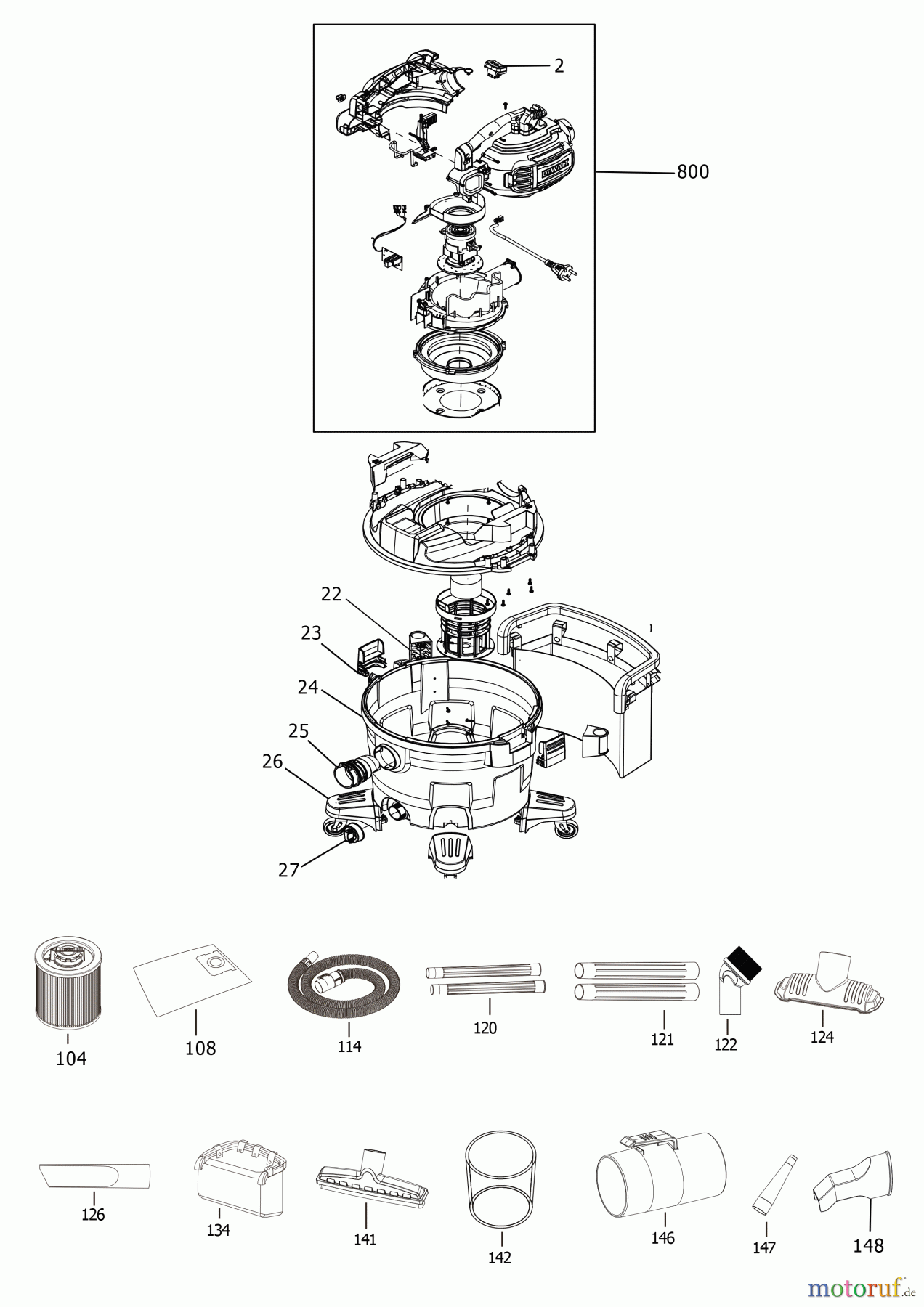 DEWALT VAKUUMEXTRAKTOREN NASSTROCKEN SAUGER DXV234P Seite 1