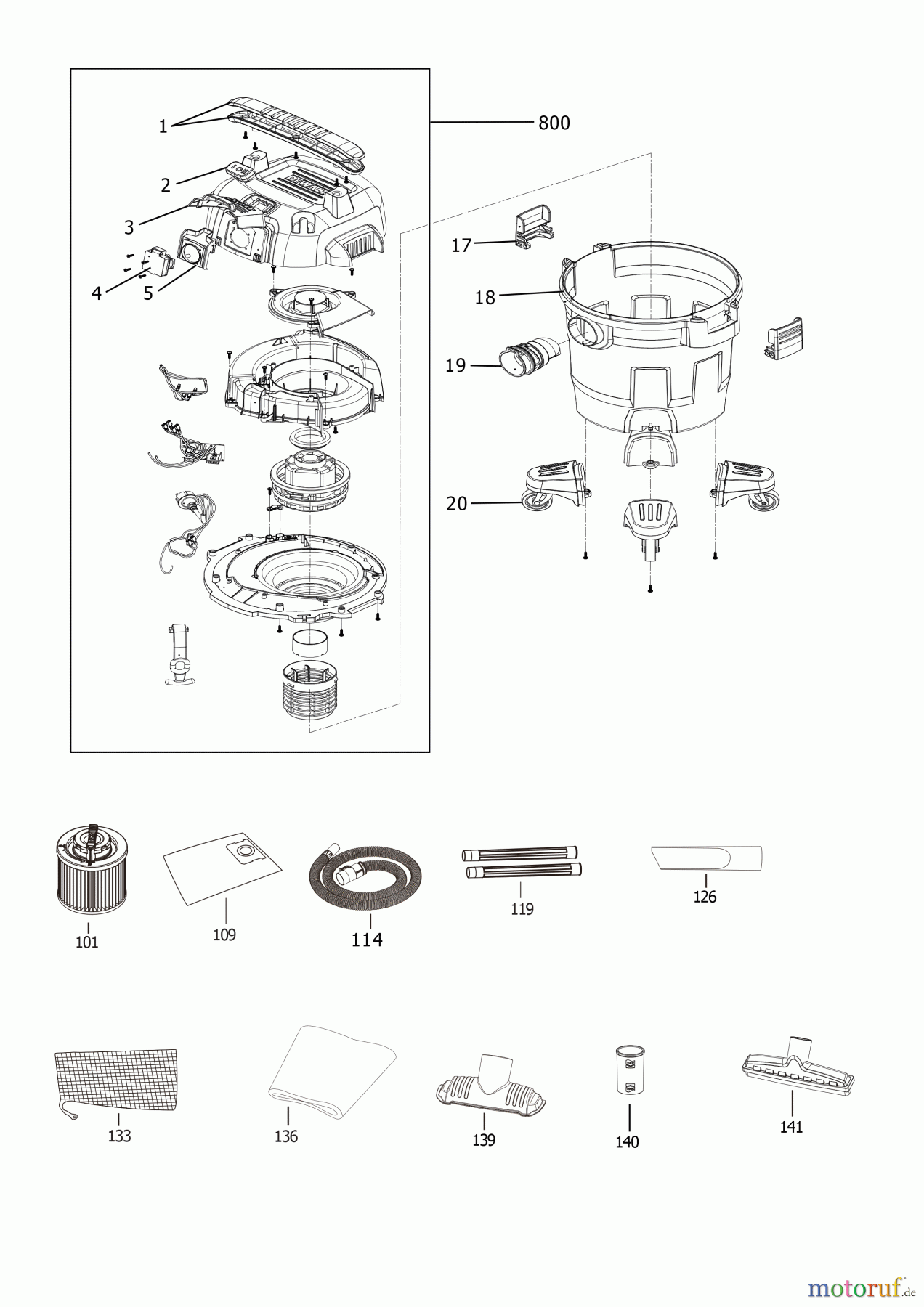  DEWALT VAKUUMEXTRAKTOREN NASSTROCKEN SAUGER DXV23PLPTA-QT Seite 1