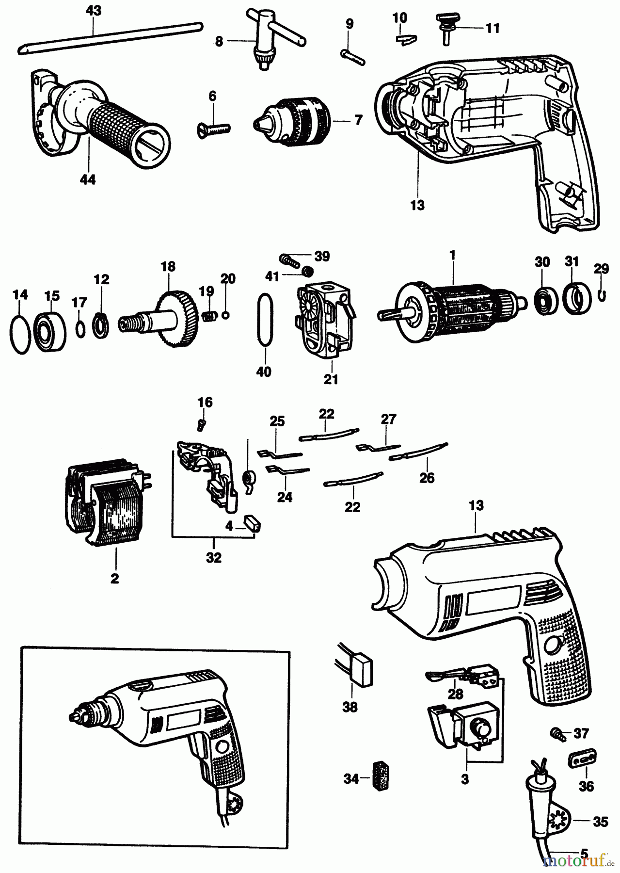  BLACK+DECKER PROFESSIONELL HAMMER BOHRHAMMER 127194 Seite 1