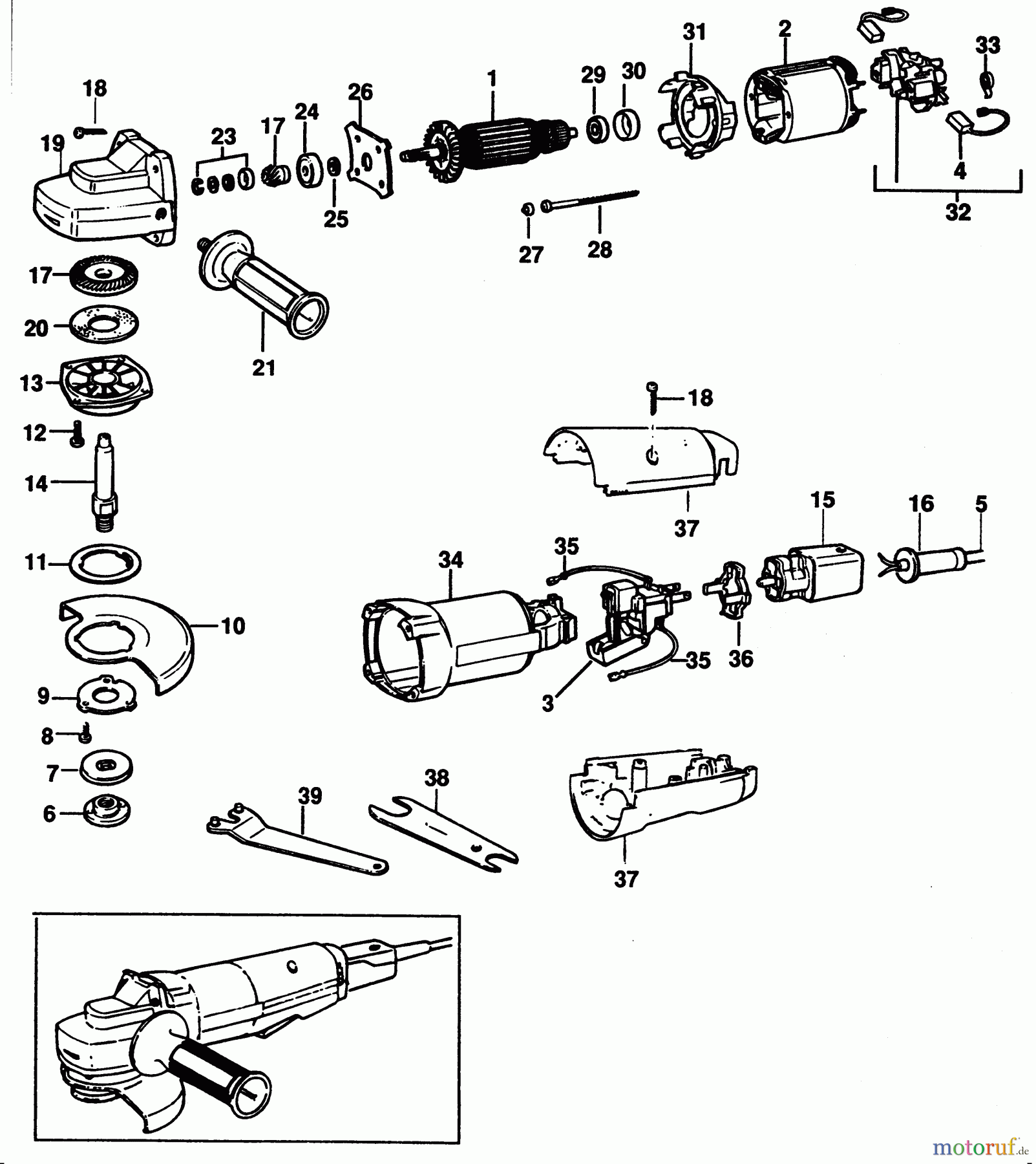  BLACK+DECKER PROFESSIONELL SCHLEIFMASCHINEN, POLIERMASCHINEN UND EINFÄDLER WINKELSCHLEIFER P5426 Seite 1
