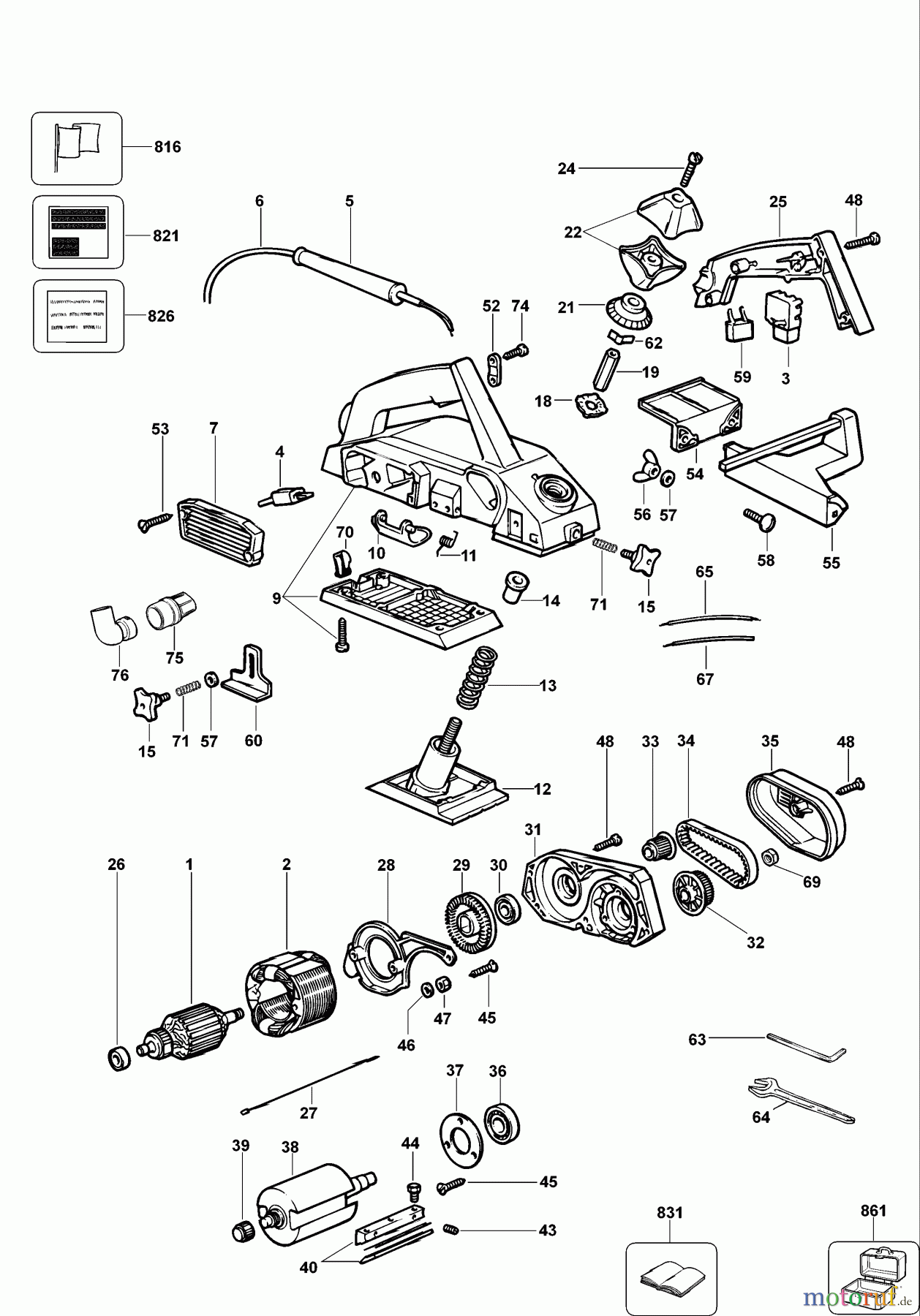 BLACK+DECKER INNENAUSSTATTUNG HOBEL HOBELMASCHINE D675-04 Seite 1