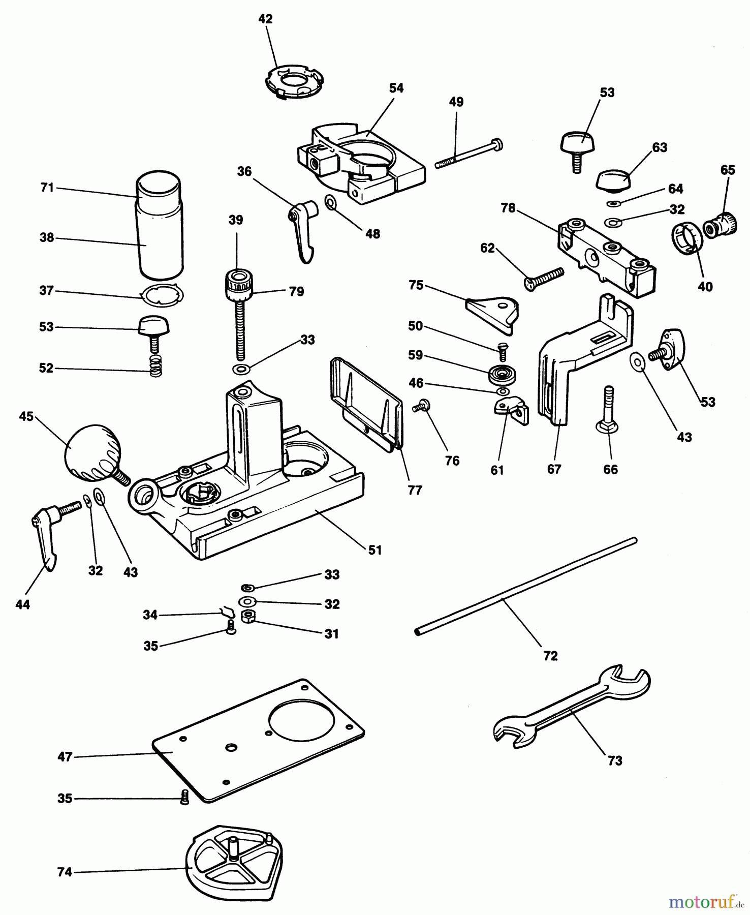  ELU WOODWORKING ROUTERS, JOINTERS & TRIMMERS TRIMMERBODENPLATTE EZKF661 Seite 1