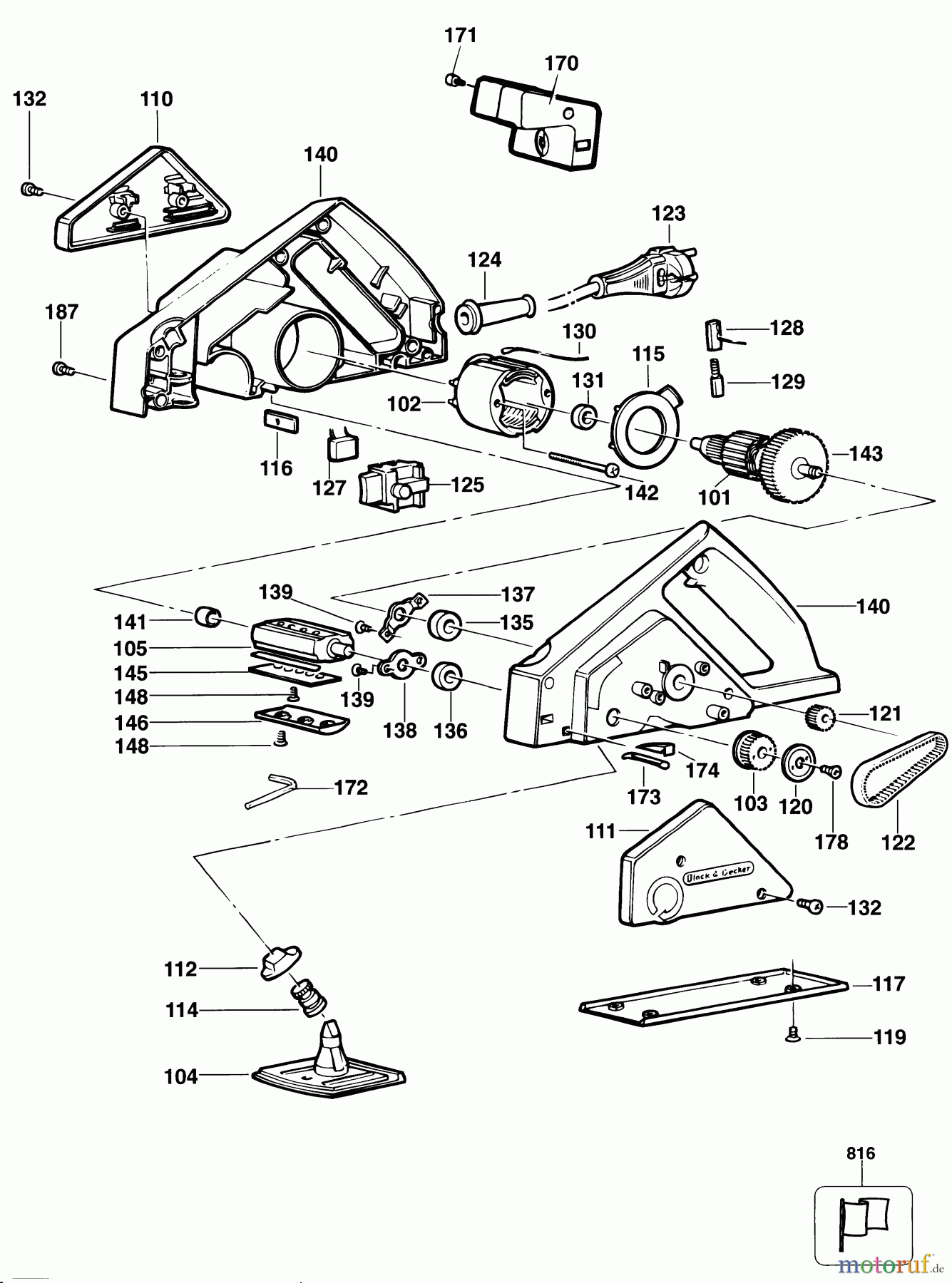BLACK+DECKER INNENAUSSTATTUNG HOBEL HOBELMASCHINE KW711 Seite 1