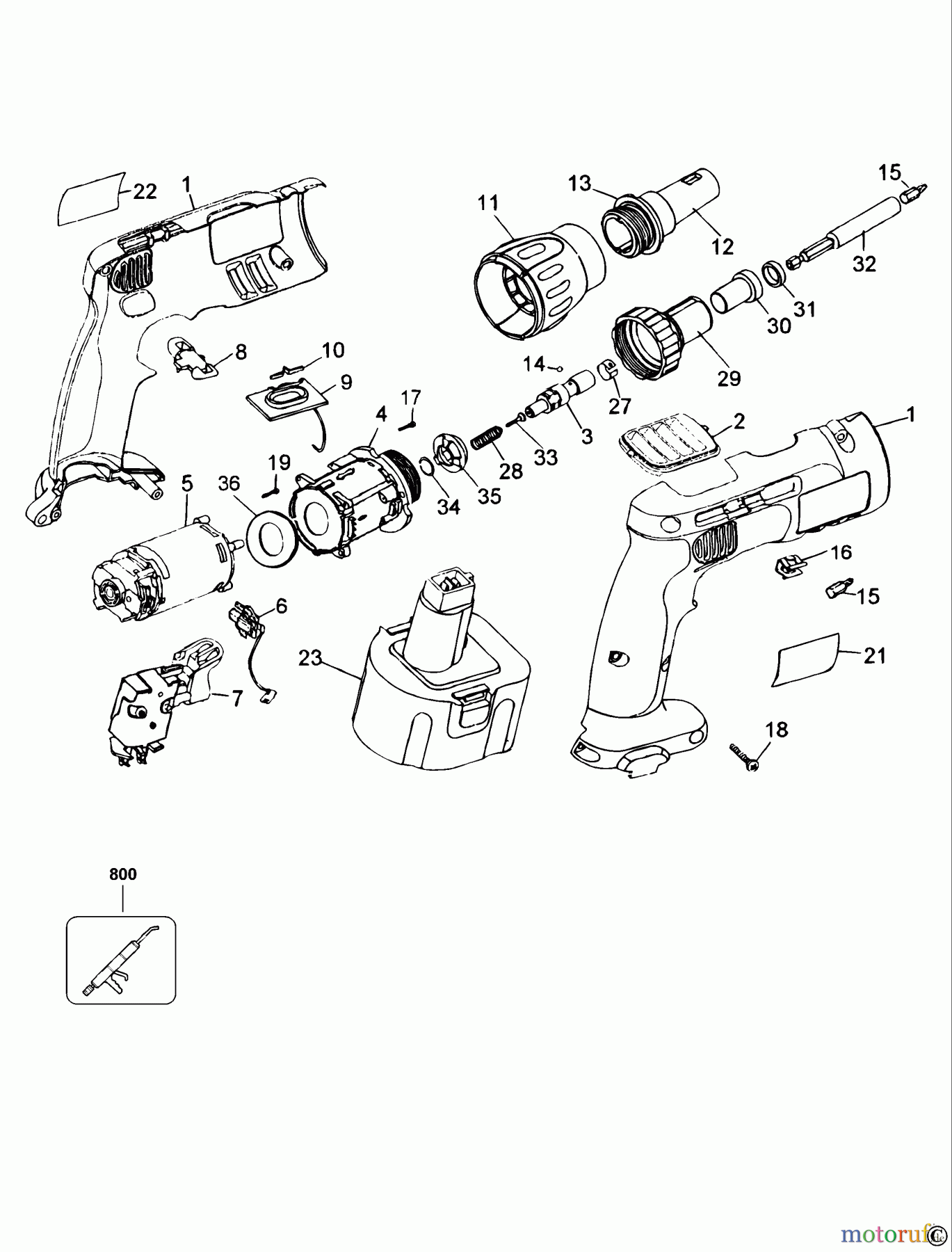 DEWALT SCHRAUBER Akku Schrauber AKKU-BOHRMASCHINE DW979 Seite 1