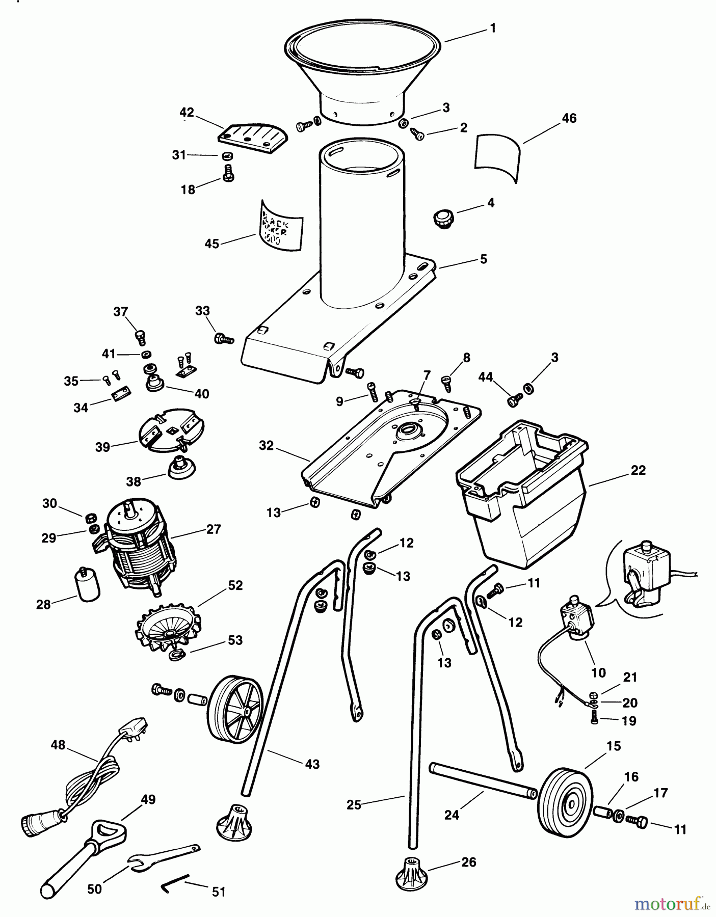 BLACK+DECKER AUSSERHALB RASENMÄHER, HÄCKSLER UND KEHRMASCHINEN SCHREDDER GA1700E Seite 1
