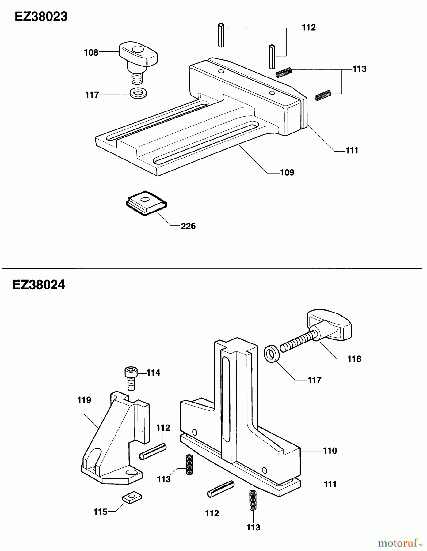 ELU ACCESSORIES ACCESSORIES, ATTACHMENTS & UNPOWERED HOLD DOWN VERTICAL EZ38024 Seite 1