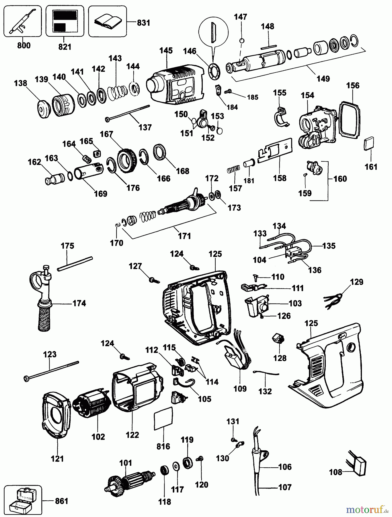  DEWALT Bohrhämmer Bohrhämmer SDS-PLUS DREHHAMMER DW567 Seite 1