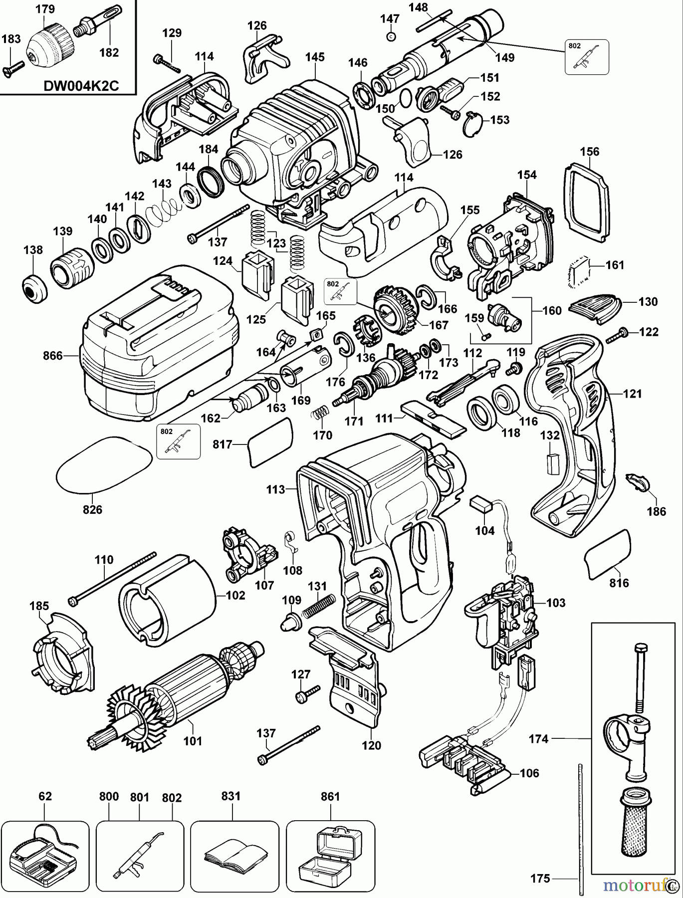 DEWALT Bohrhämmer Bohrhämmer SDS-PLUS DREHHAMMER DW004K Seite 1