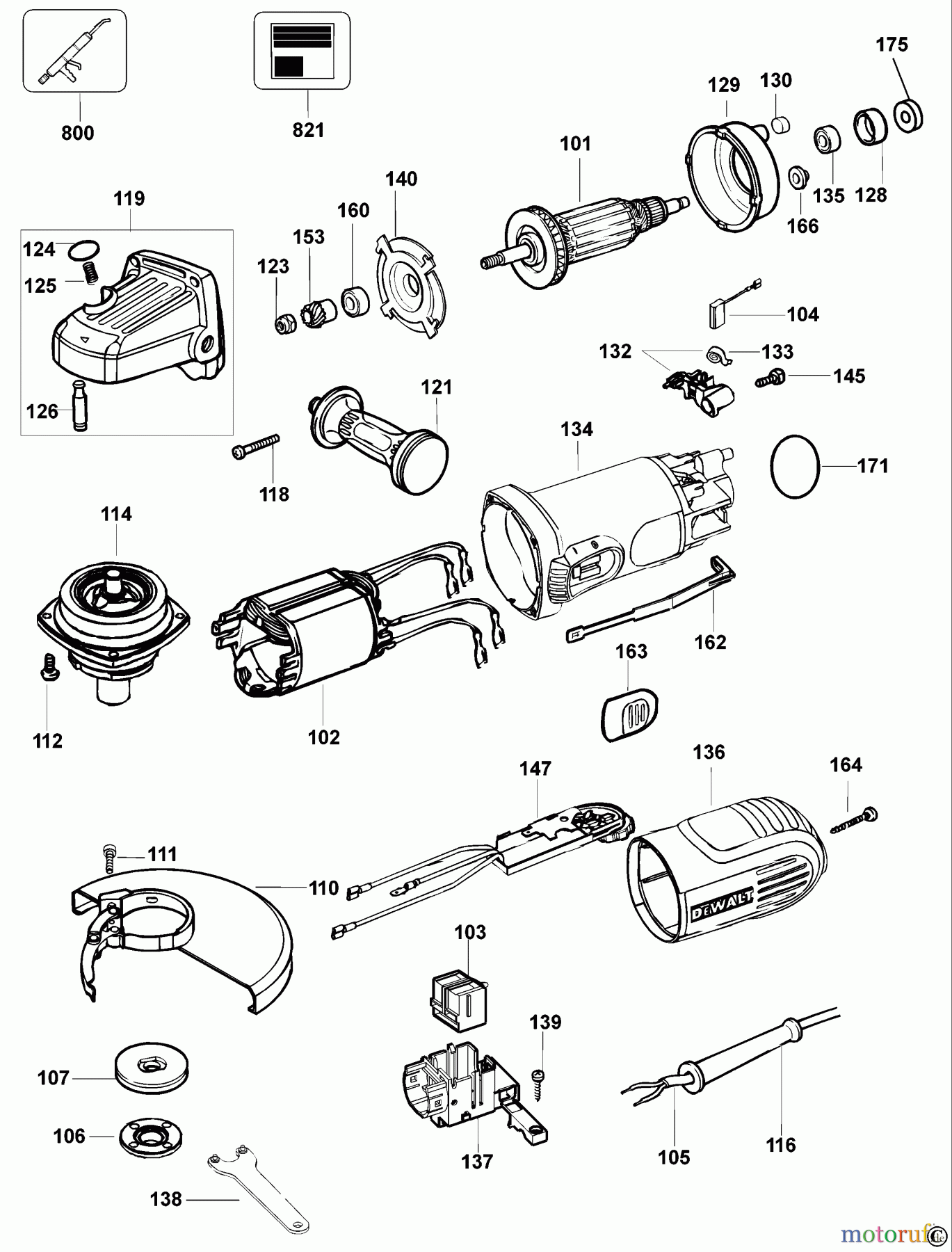  DEWALT METALLBEARBEITUNG WINKELSCHLEIFER 100-125MM KLEINER WINKELSCHLEIFER D28156 Seite 1