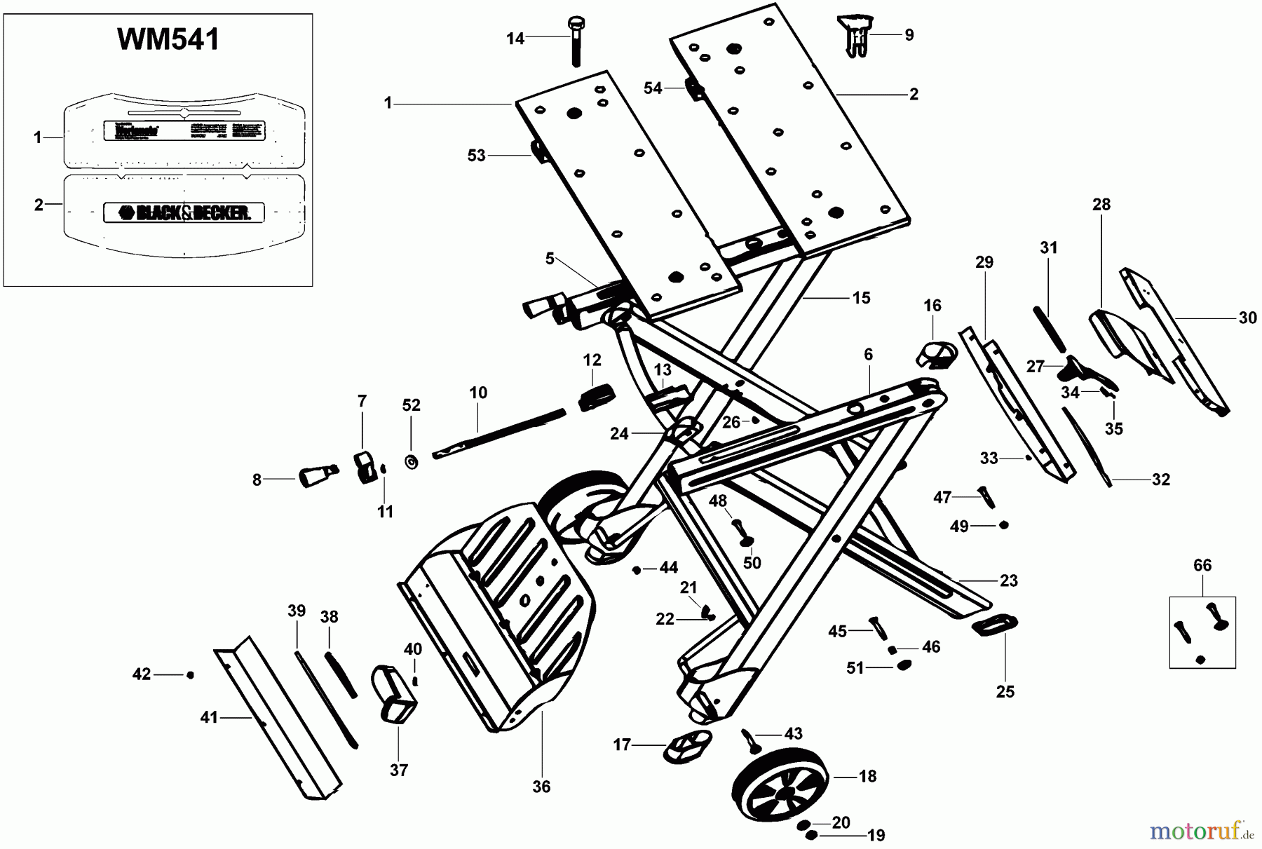 BLACK+DECKER INNENAUSSTATTUNG WERKBANK, SCHRAUBSTOCK, JOBBER, LEITERN WORKMATE WM540 Seite 1