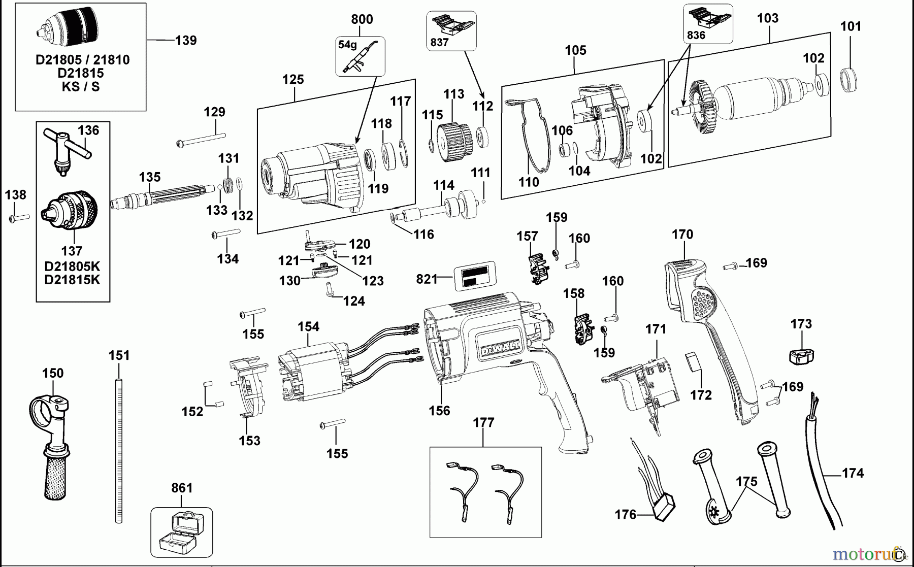  DEWALT Divers 1/2 HAMMER DRILL D21815K Seite 1