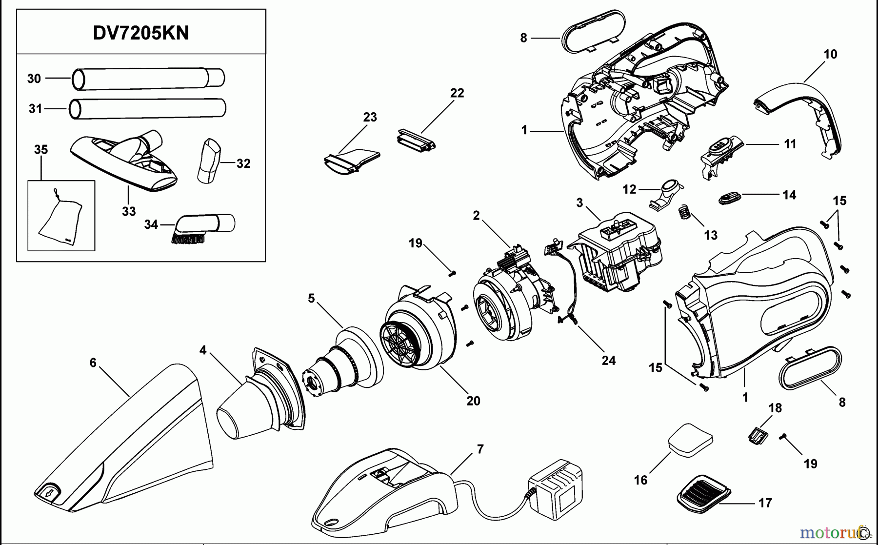  BLACK+DECKER HAUSHALT REINIGUNG STAUBSAUGER DV7205K Seite 1