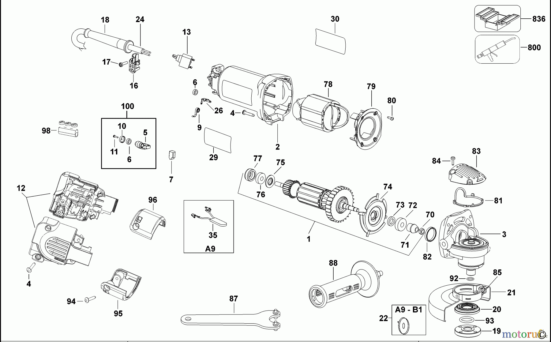  DEWALT METALLBEARBEITUNG WINKELSCHLEIFER 100-125MM KLEINER WINKELSCHLEIFER D28803 Seite 1