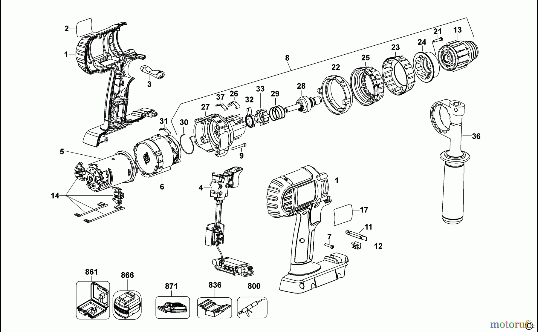 DEWALT AKKUBOHRER CDLS DRILLS 36V AKKU-BOHRMASCHINE DC901 Seite 1