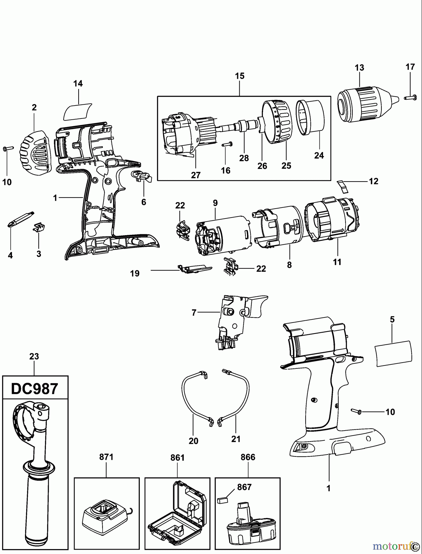 DEWALT AKKUBOHRER CDLS DRILLS 18V AKKU-BOHRMASCHINE DC987 Seite 1