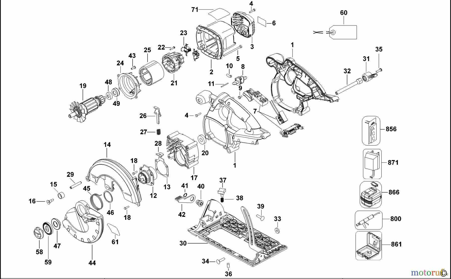 DEWALT HOLZARBEITEN KREISSÄGEN AKKU HANDKREISSÄGE DC301K Seite 1