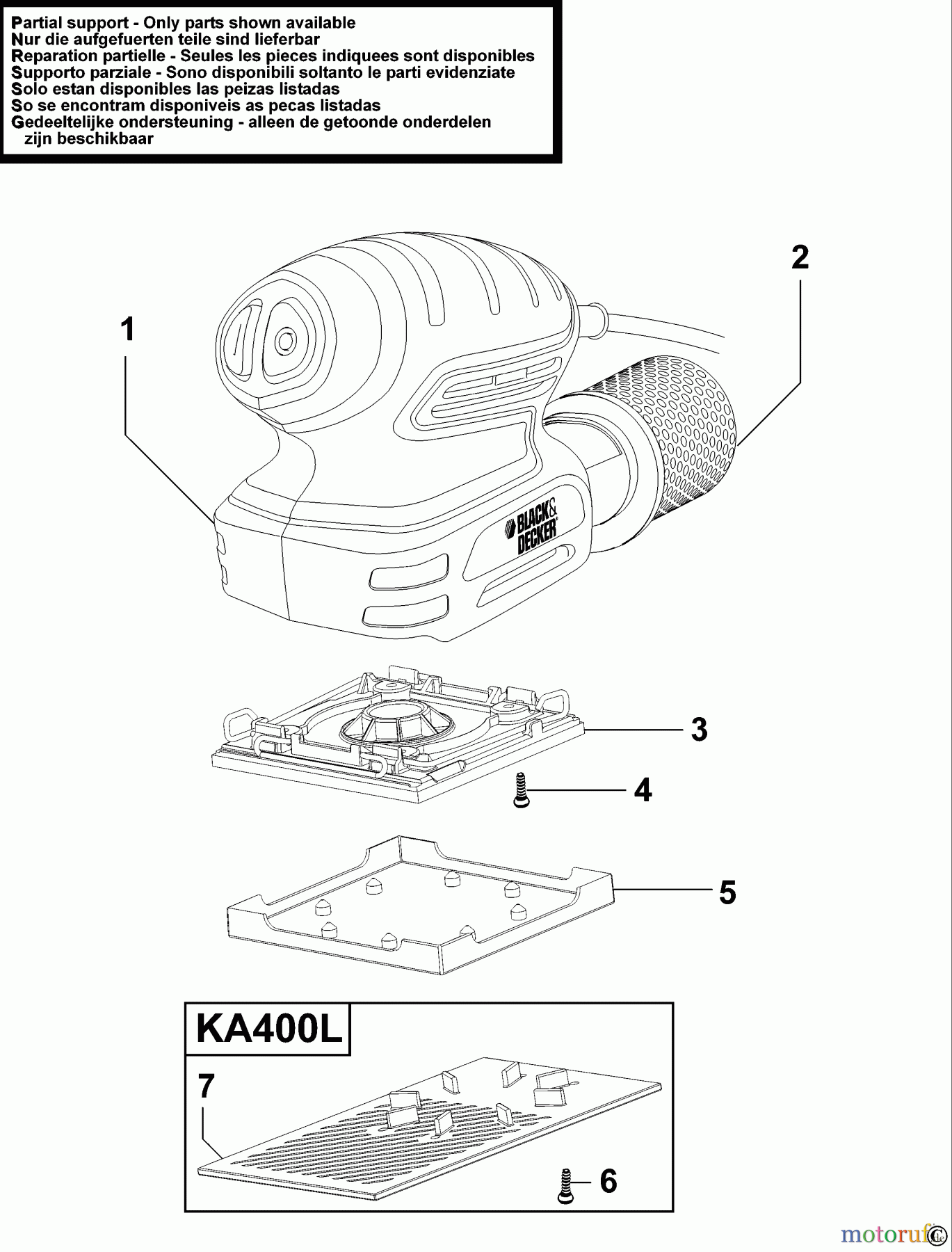 BLACK+DECKER INNENAUSSTATTUNG ABSCHLEIFGERÄT EXZENTERSCHLEIFER KA400 Seite 1