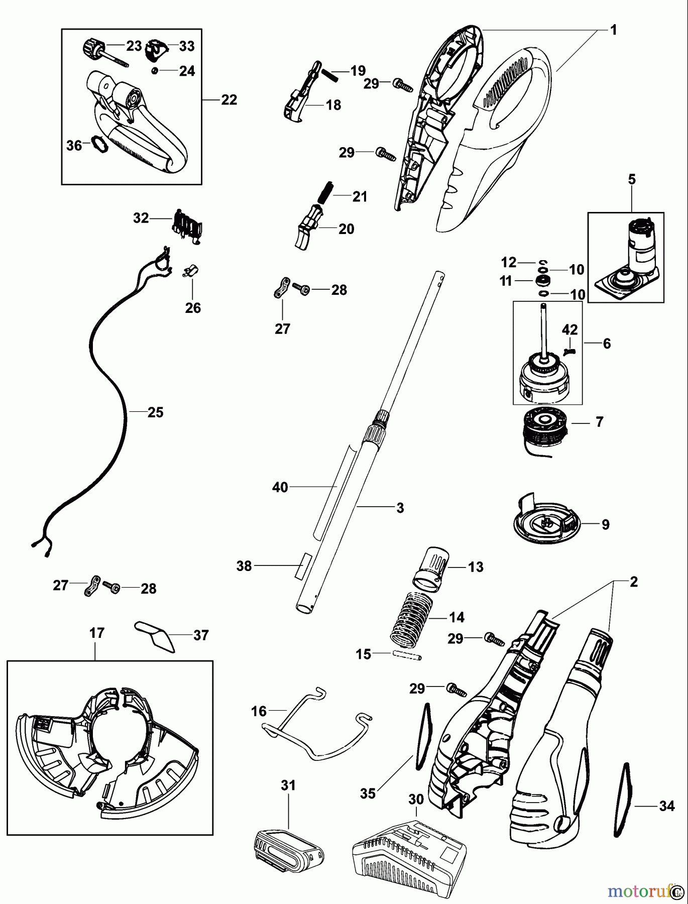 BLACK+DECKER AUSSERHALB HECKENSCHEREN, FADENTRIMMER, SCHEREN AKKU-RASENTRIMMER GLC2500L Seite 1