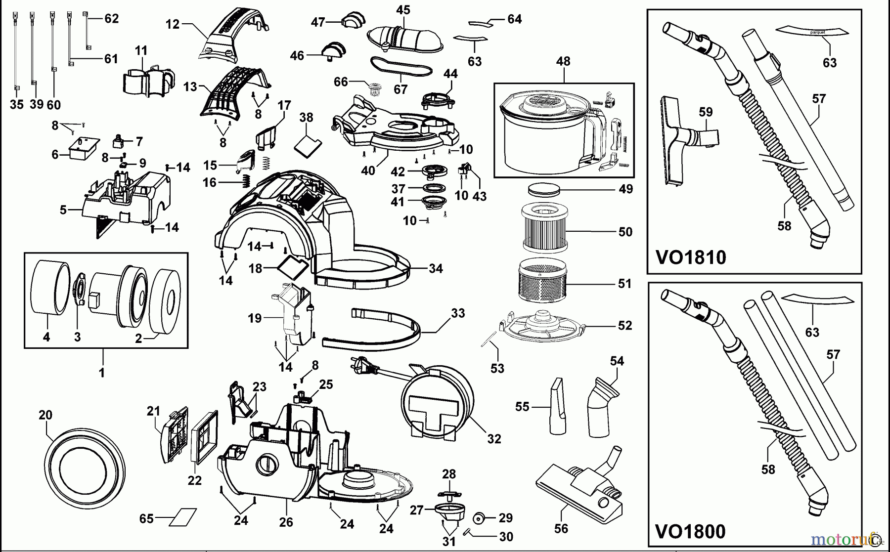  BLACK+DECKER HAUSHALT REINIGUNG STAUBSAUGER VO1800 Seite 1