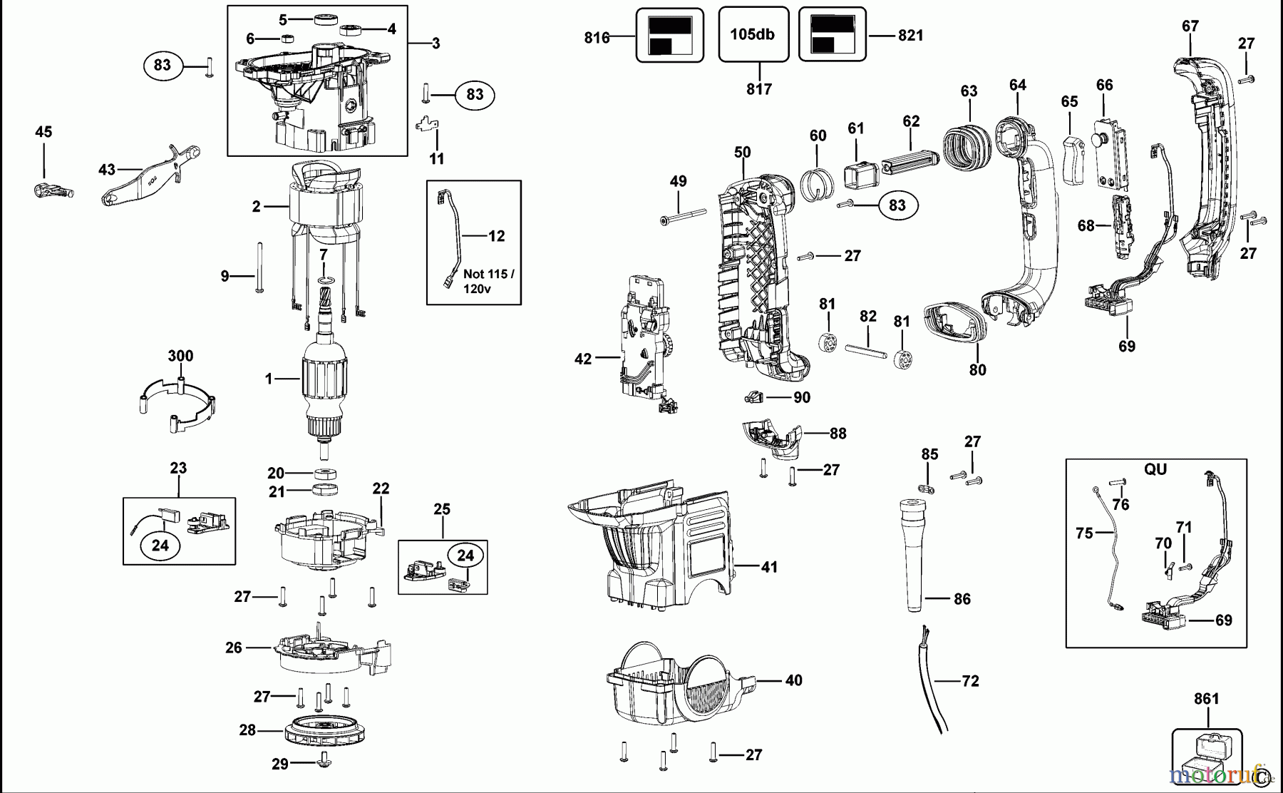  DEWALT Bohrhämmer Bohrhämmer SDS-MAX DREHHAMMER D25603K Seite 1