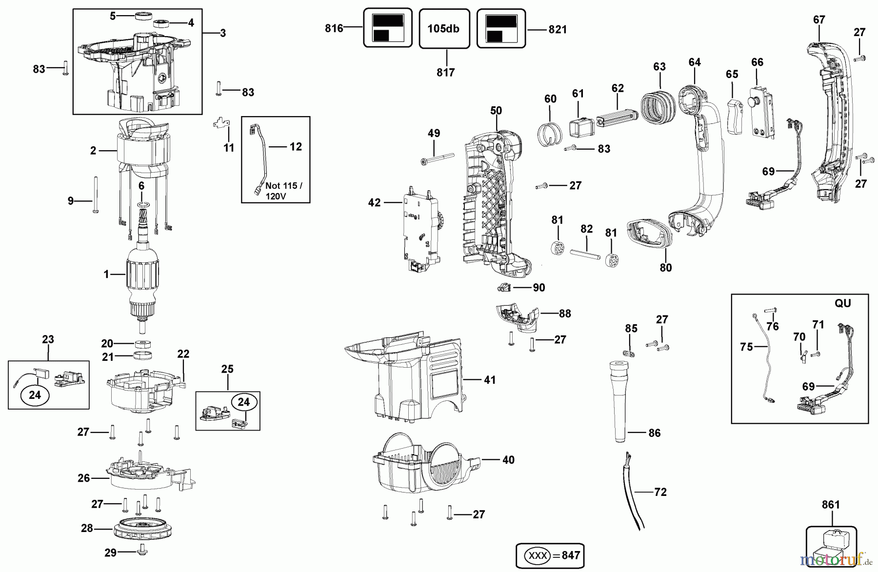  DEWALT Bohrhämmer Meisselhämmer MEISSELHAMMER D25831K Seite 1