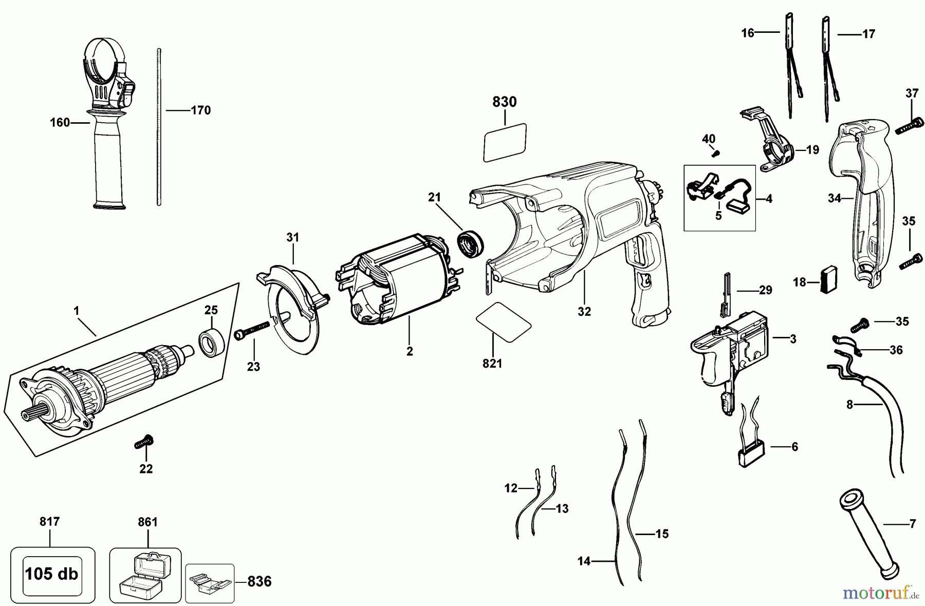 DEWALT Bohrhämmer Bohrhämmer SDS-PLUS DREHHAMMER D25124K Seite 1