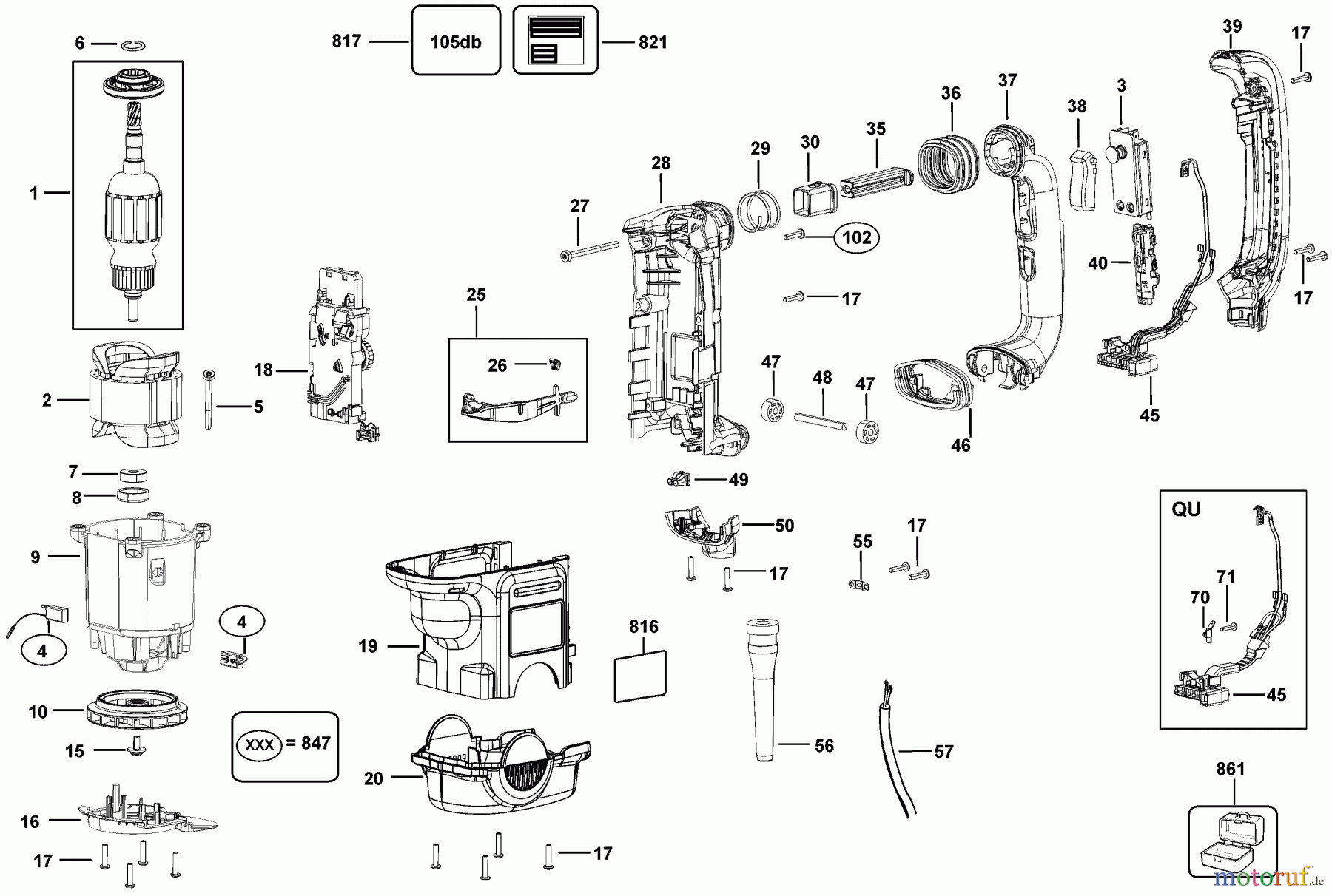 DEWALT Bohrhämmer Bohrhämmer SDS-MAX DREHHAMMER D25713K Seite 1