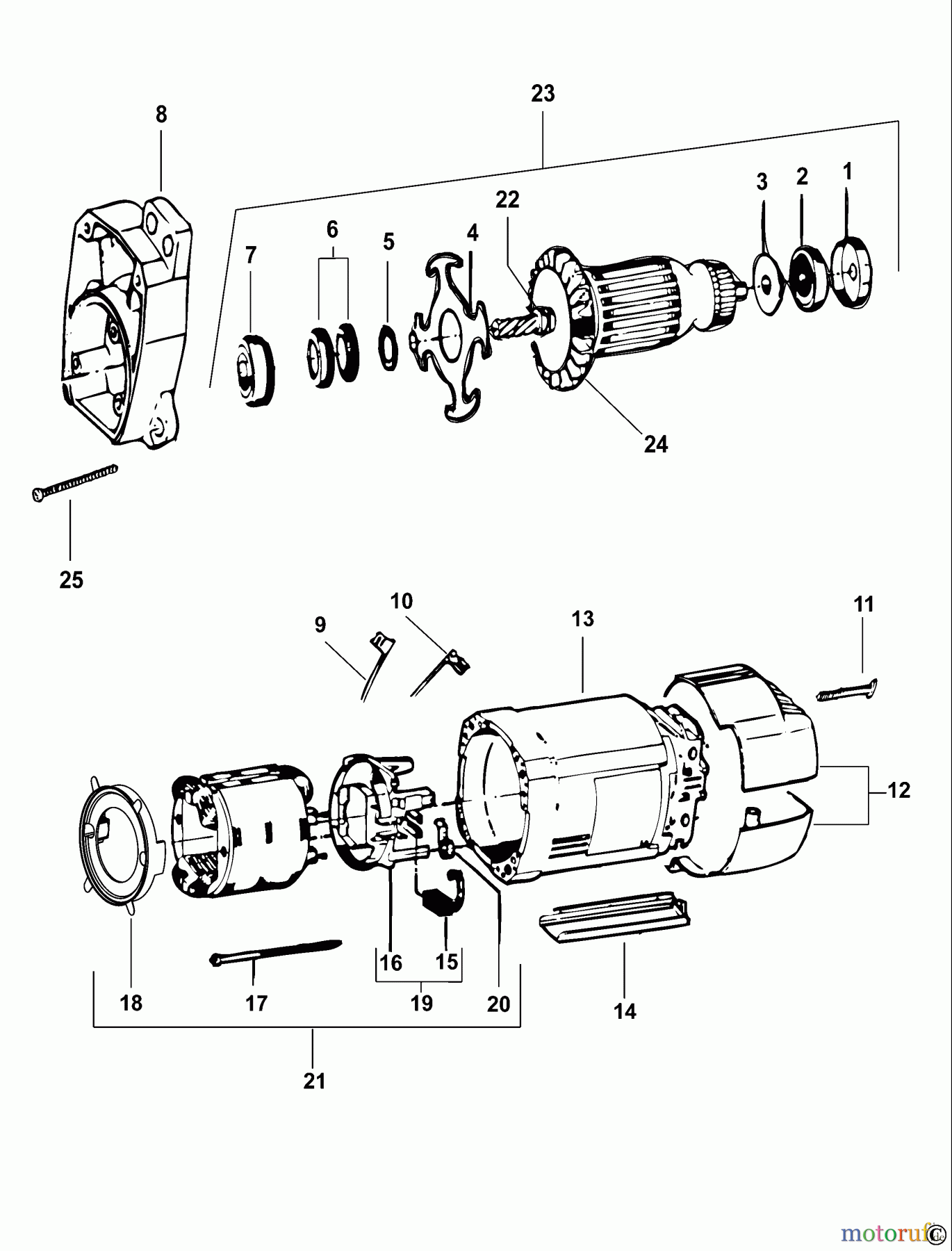  OEM Black und Decker Divers MOTORPAKET P3904 Seite 1