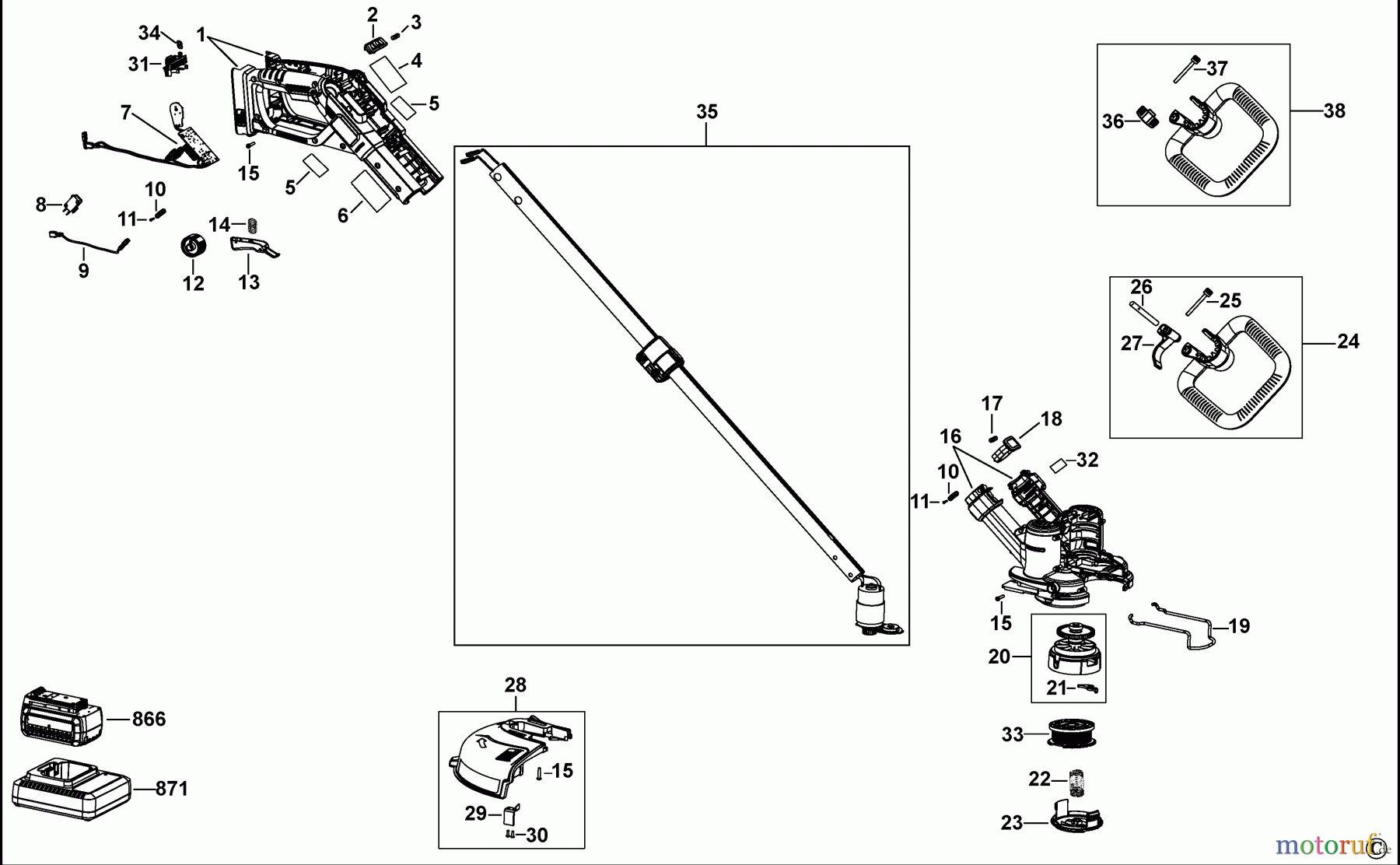 BLACK+DECKER AUSSERHALB HECKENSCHEREN, FADENTRIMMER, SCHEREN AKKU-RASENTRIMMER GLC3630L Seite 1