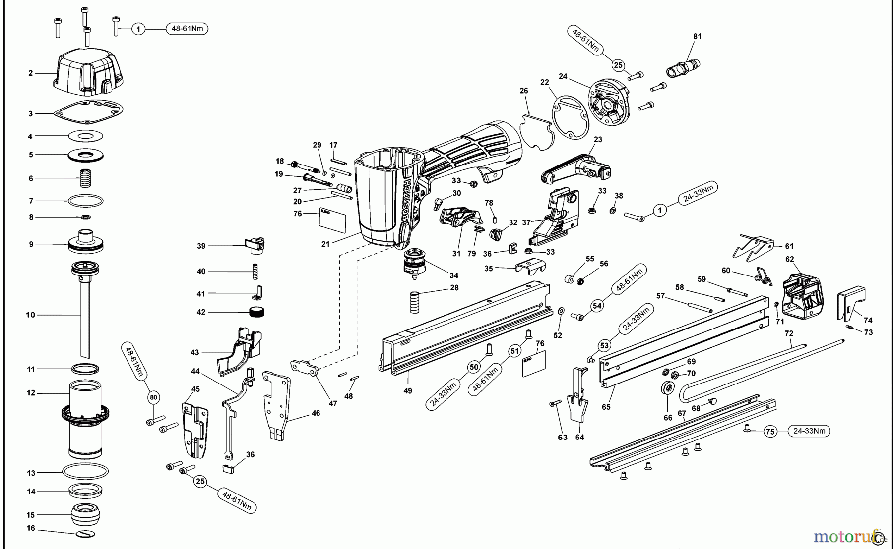  BOSTITCH STAPLER DRUCKLUFTKLAMMER AGRAFEUSE SL540 Seite 1