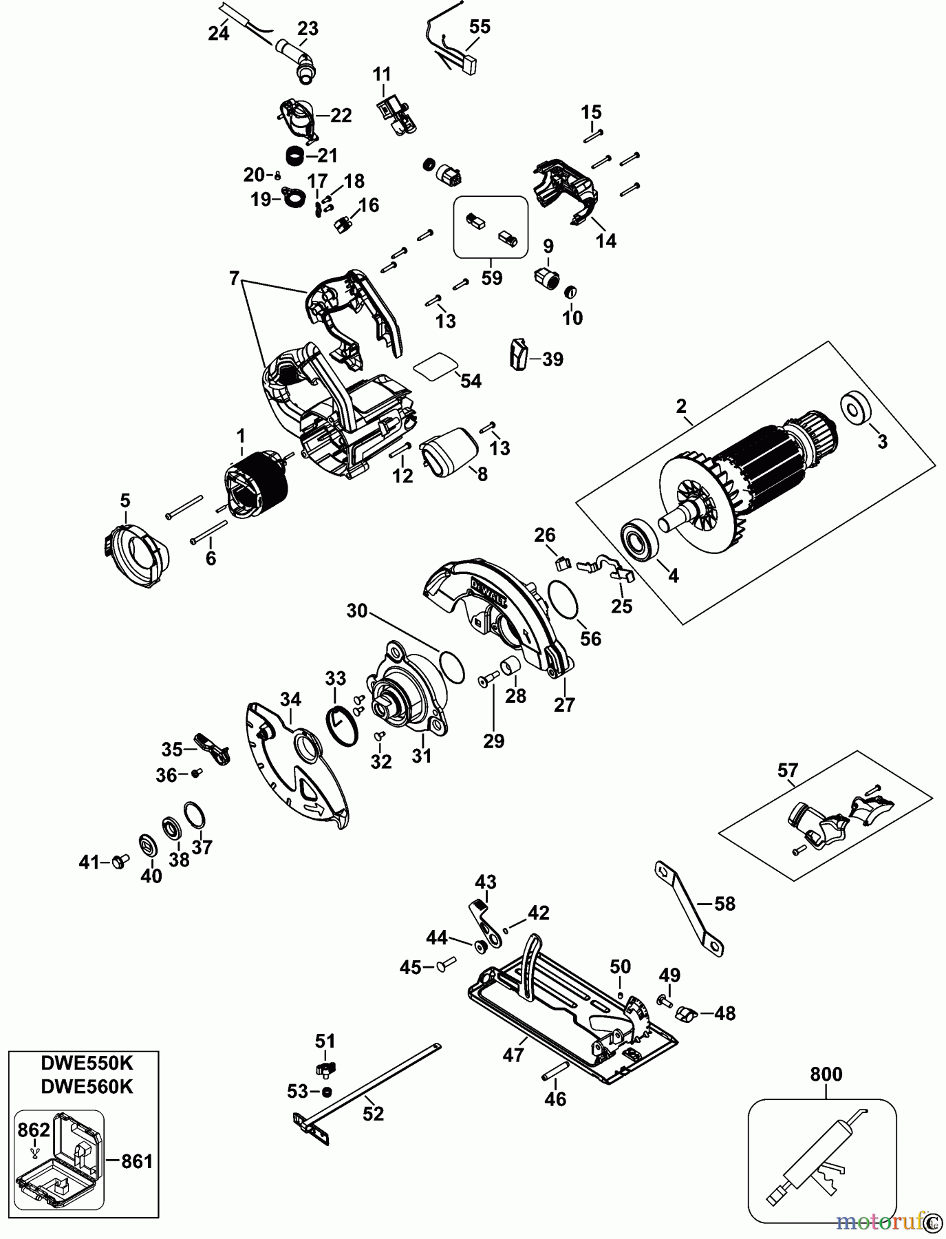DEWALT HOLZARBEITEN KREISSÄGEN KREISSGE DWE550 Seite 1