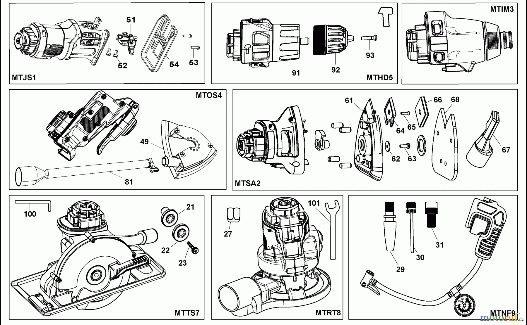 BLACK+DECKER INNENAUSSTATTUNG ZUBEHÖR, ANBAUGERÄTE & UNMOTORISIERT MULTIFUNKTIONSWERKZEUG MTOS4 Seite 1