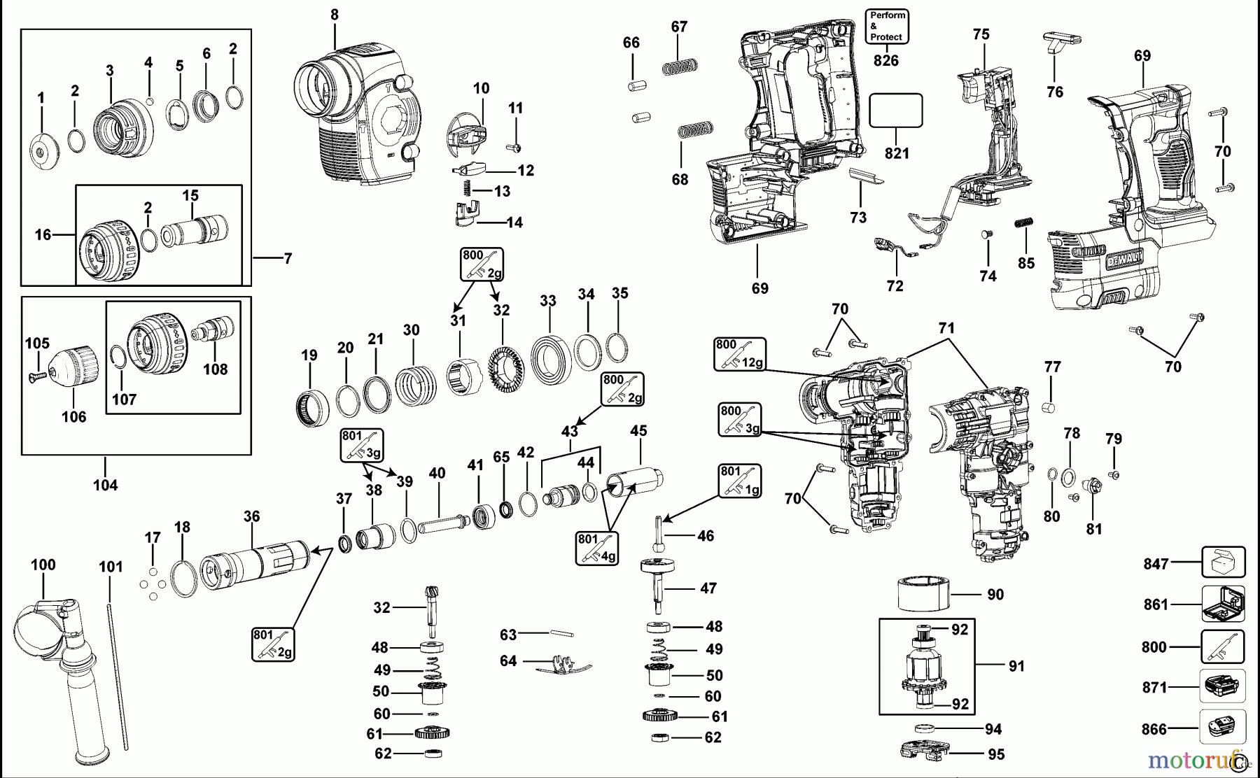  DEWALT Bohrhämmer Bohrhämmer SDS-PLUS DREHHAMMER DCH254 Seite 1