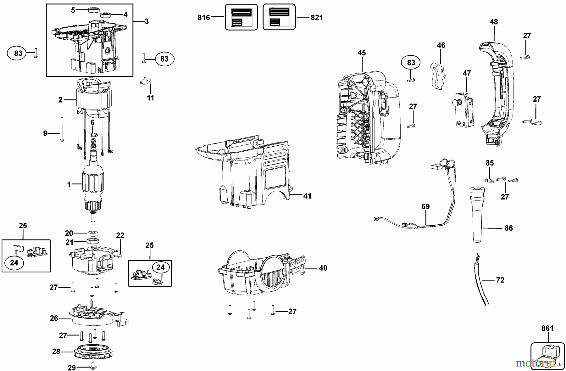 DEWALT Bohrhämmer Meisselhämmer MEISSELHAMMER D25820K Seite 1