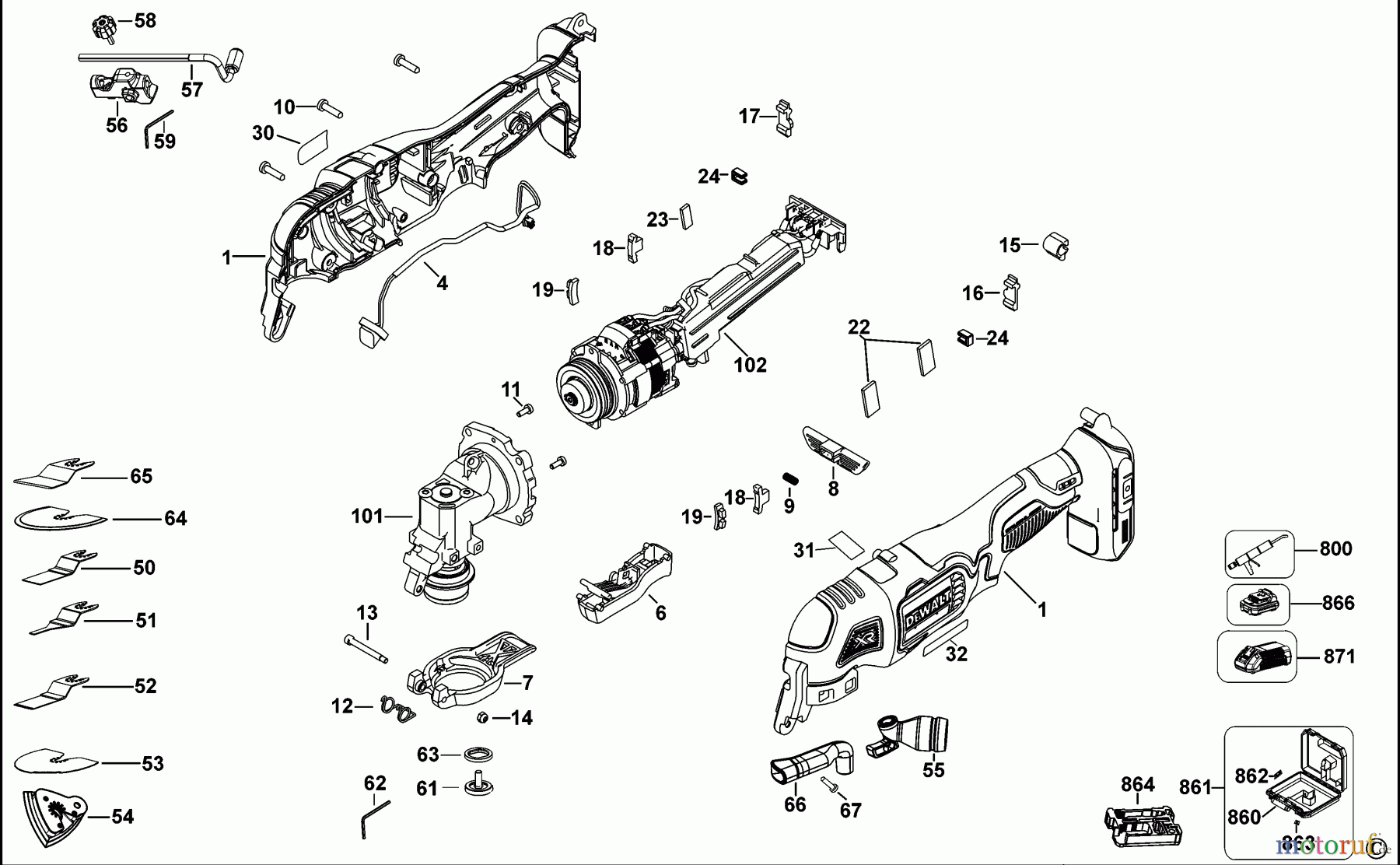 DEWALT SCHNURLOS-SONSTIGES MULTITOOL DCS355M2 Seite 1