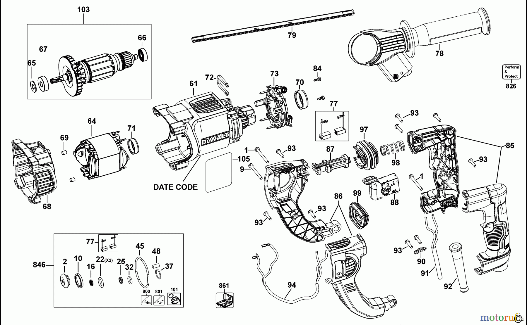  DEWALT Bohrhämmer Bohrhämmer SDS-PLUS DREHHAMMER D25262 Seite 2