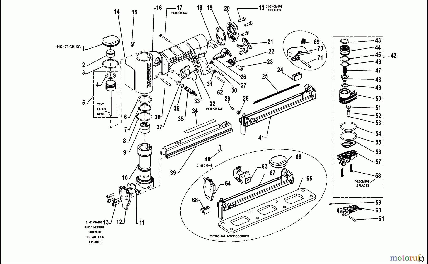 BOSTITCH STAPLER HEFTER 21671B-E Seite 1
